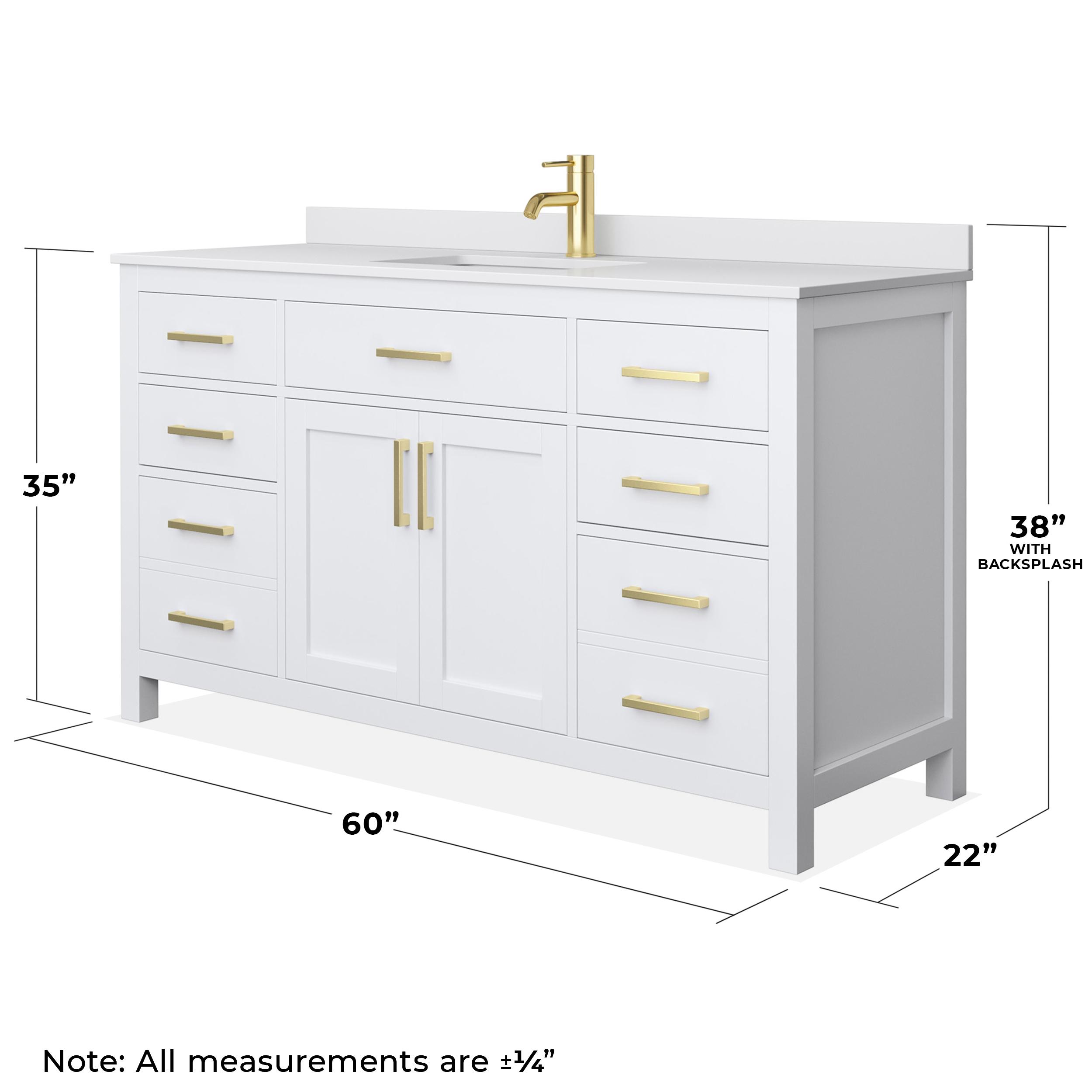 Beckett 60" Freestanding Single Bathroom Vanity with Cultured Marble Top