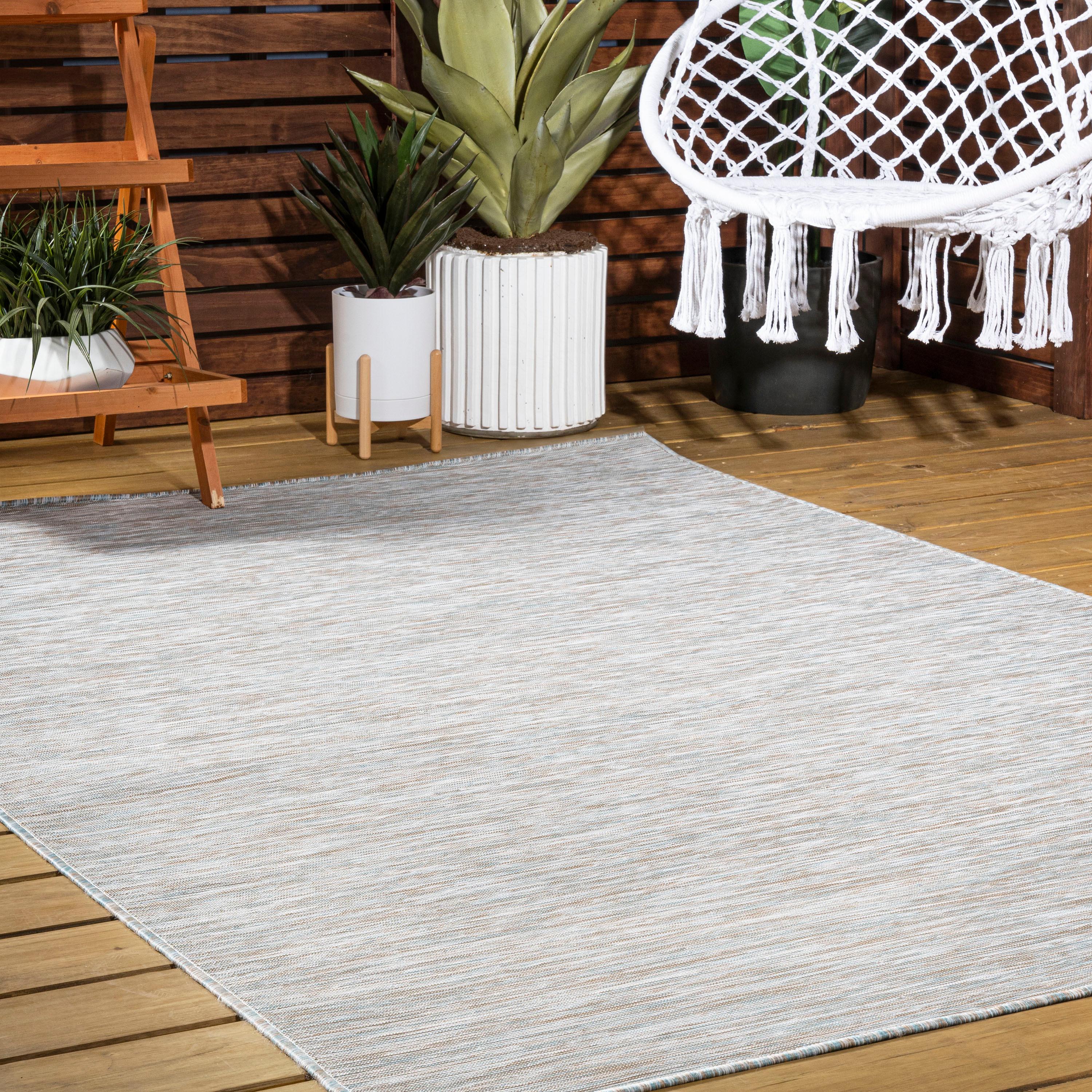 4'x6' Ethan Modern Flatweave Solid  Area Rug, Gray - JONATHAN Y