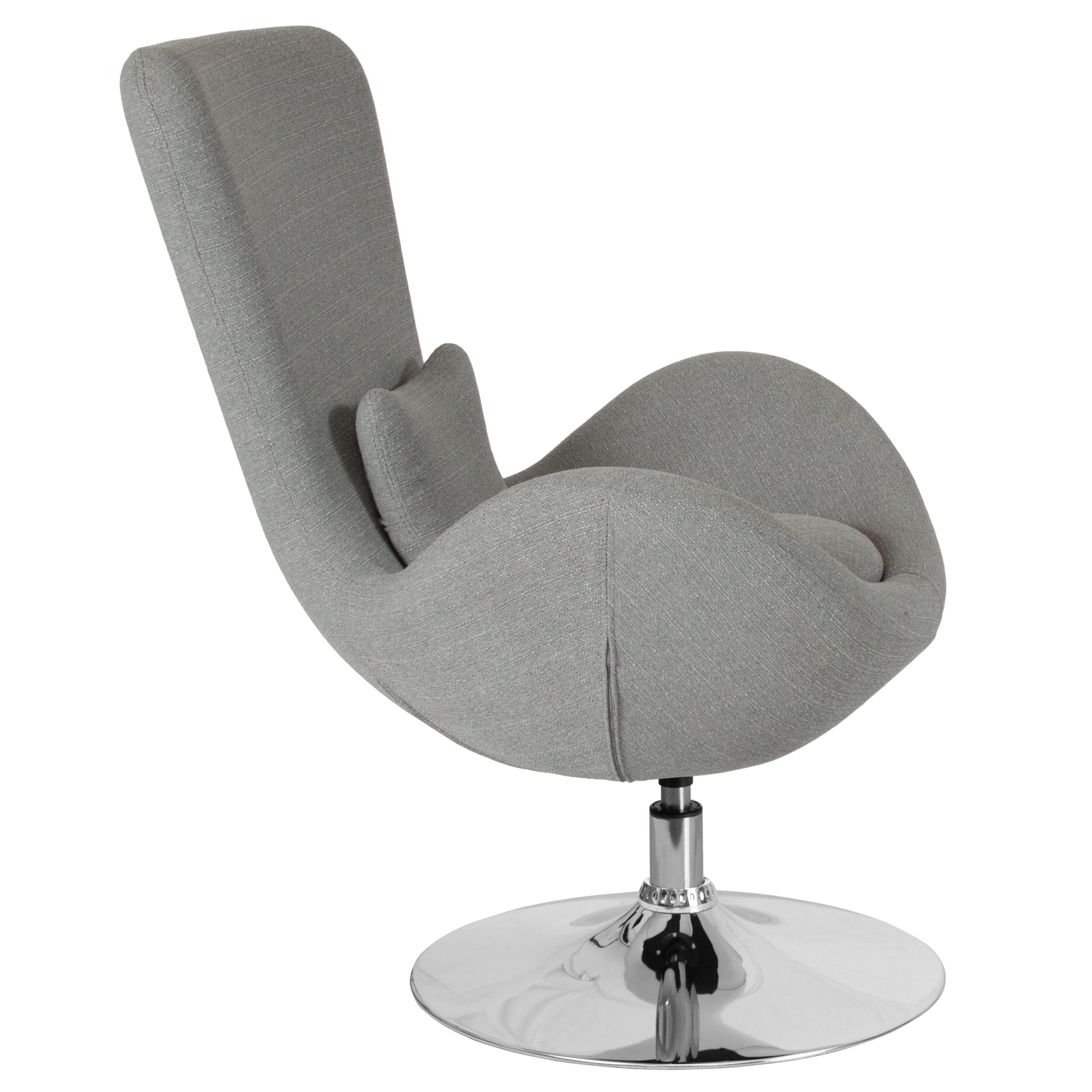 Flash Furniture Egg Series Light Gray Fabric Side Reception Chair