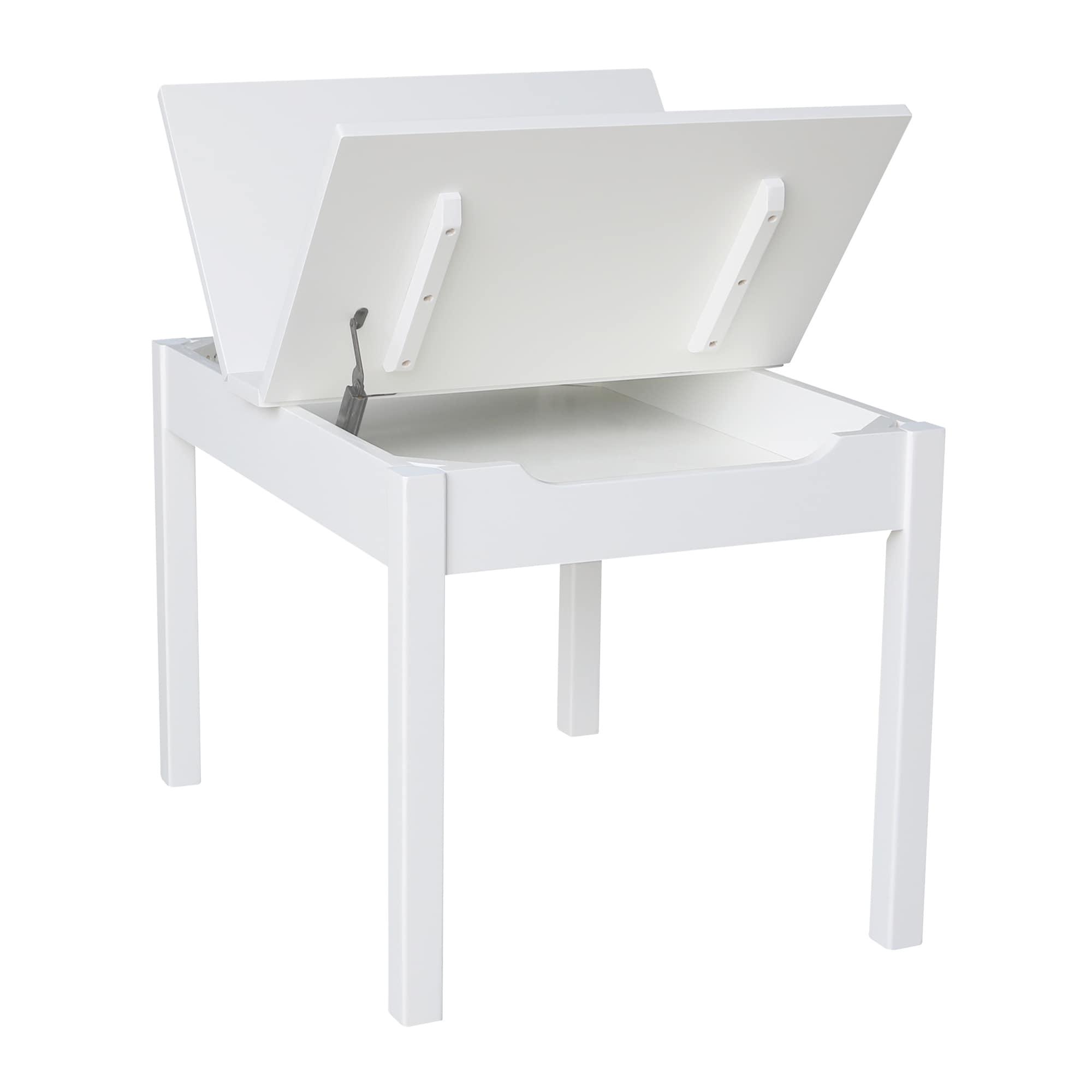 International Concepts Table With Lift Up Top For Storage, White