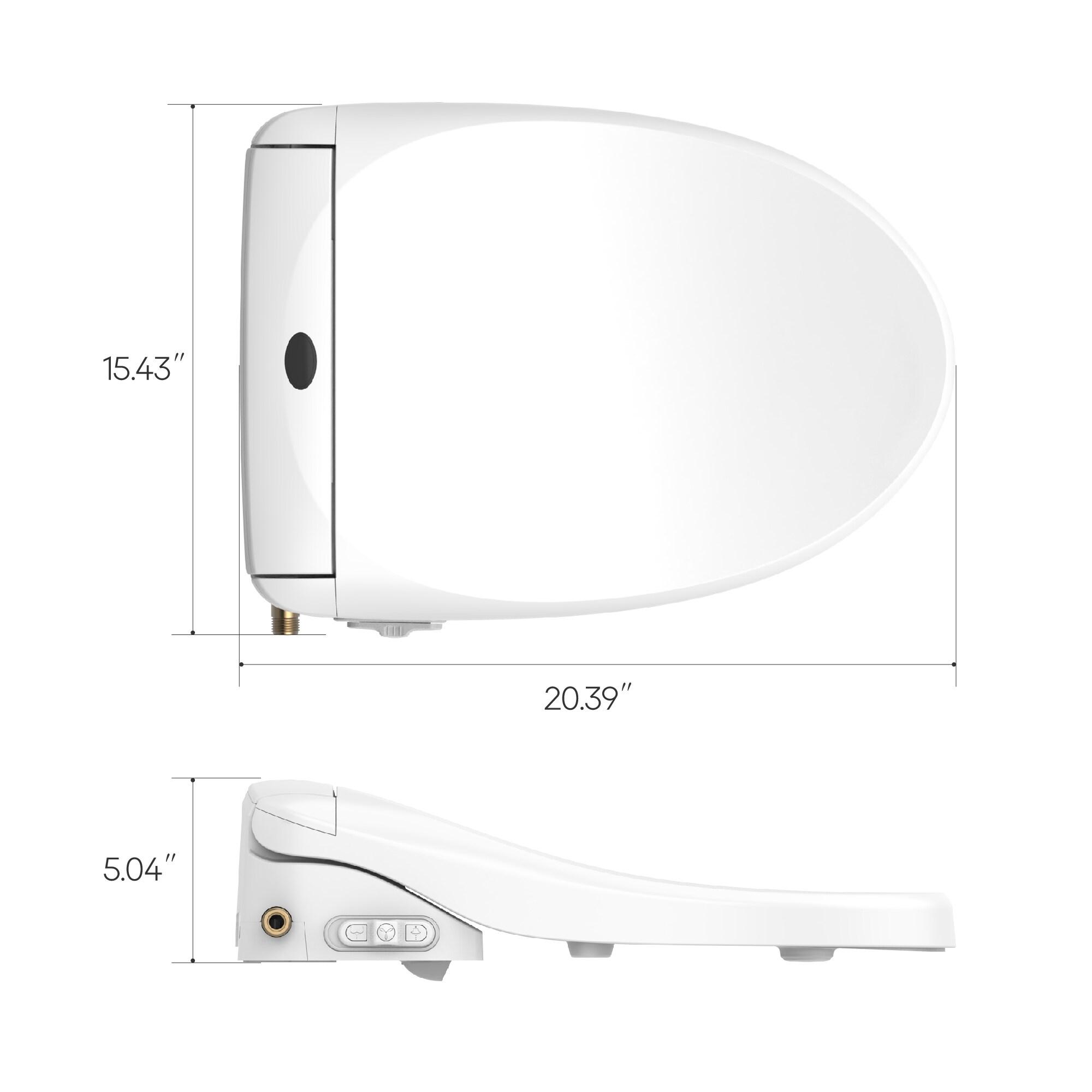 Plastic White Elongated Soft Close Heated Bidet Toilet Seat