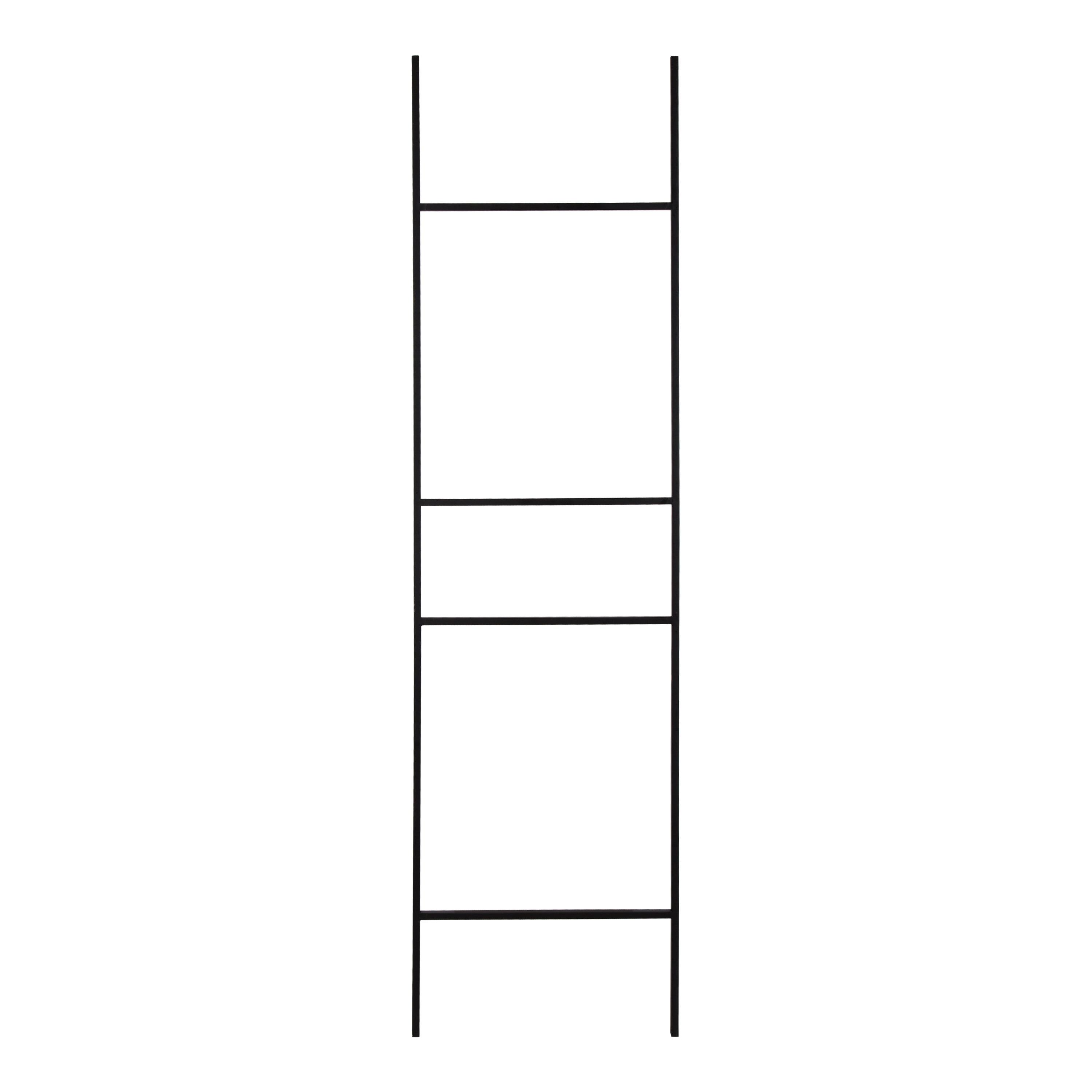 17.75"x67" Poggi Metal Ladder Black - Kate & Laurel All Things Decor: No Assembly, Modern Storage Display