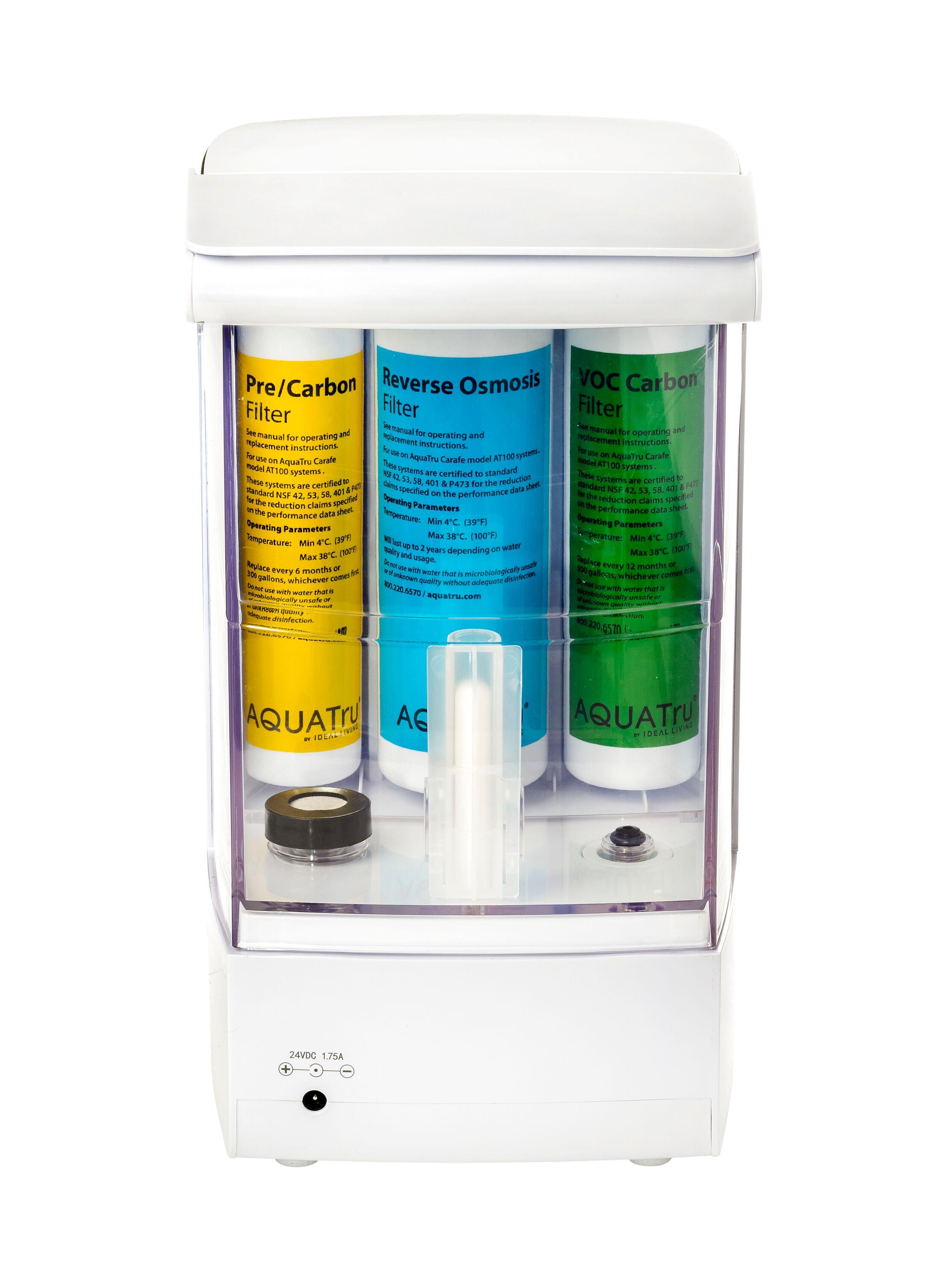 AquaTru Carafe Countertop Glass Water Purifier, 64 Fl Oz
