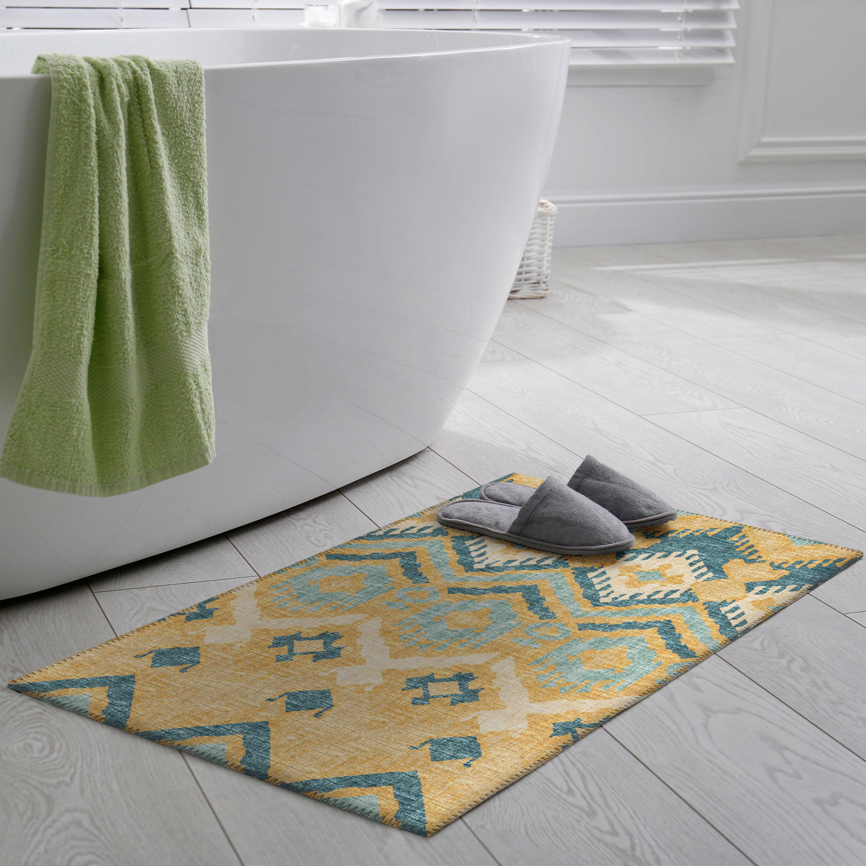 Addison Rugs Indoor/ Outdoor Addison Yuma Southwest Ikat Washable Area Rug 1'8" x 2'6" - Yellow
