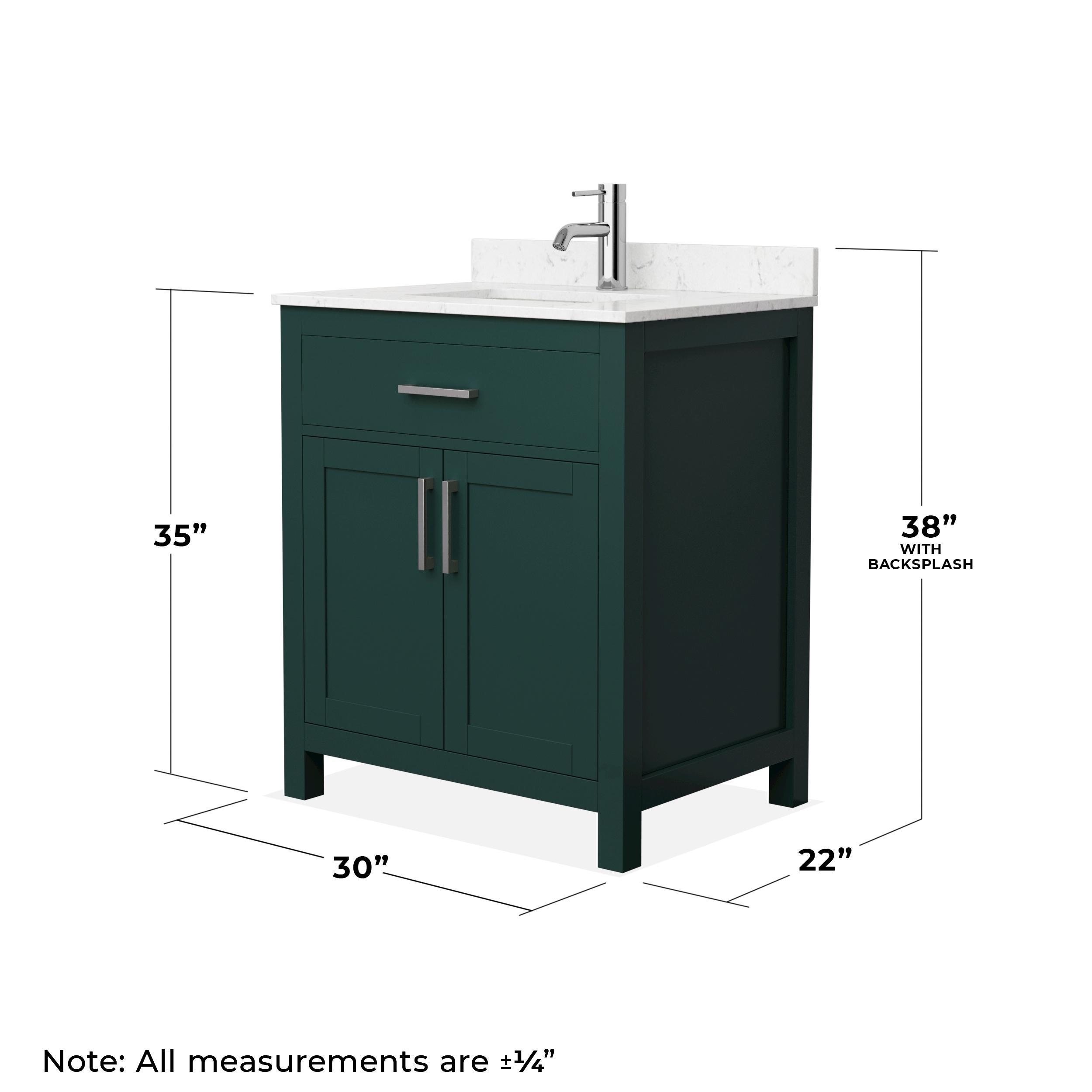 Wyndham Collection Beckett 30" Freestanding Single Bathroom Vanity with Cultured Marble Top
