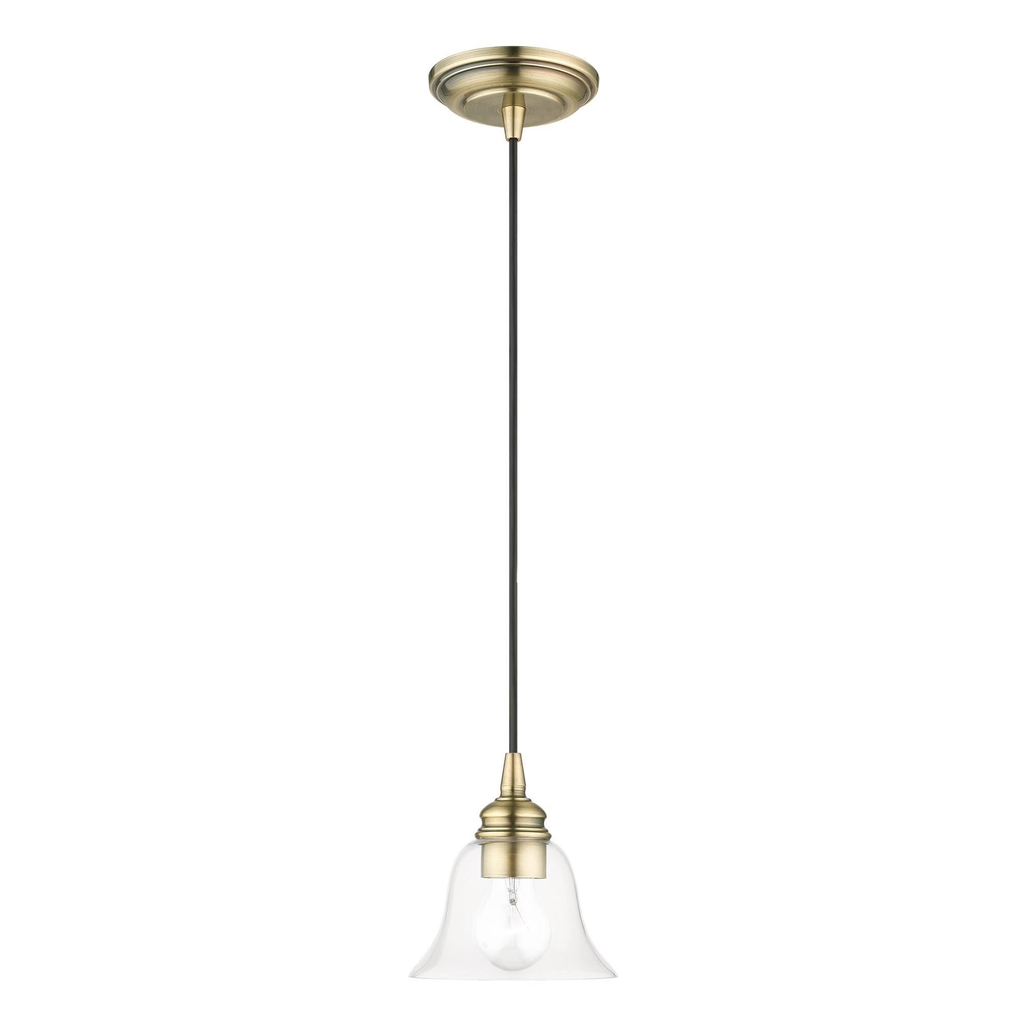 Livex Lighting Moreland 1 - Light Pendant in Antique Brass