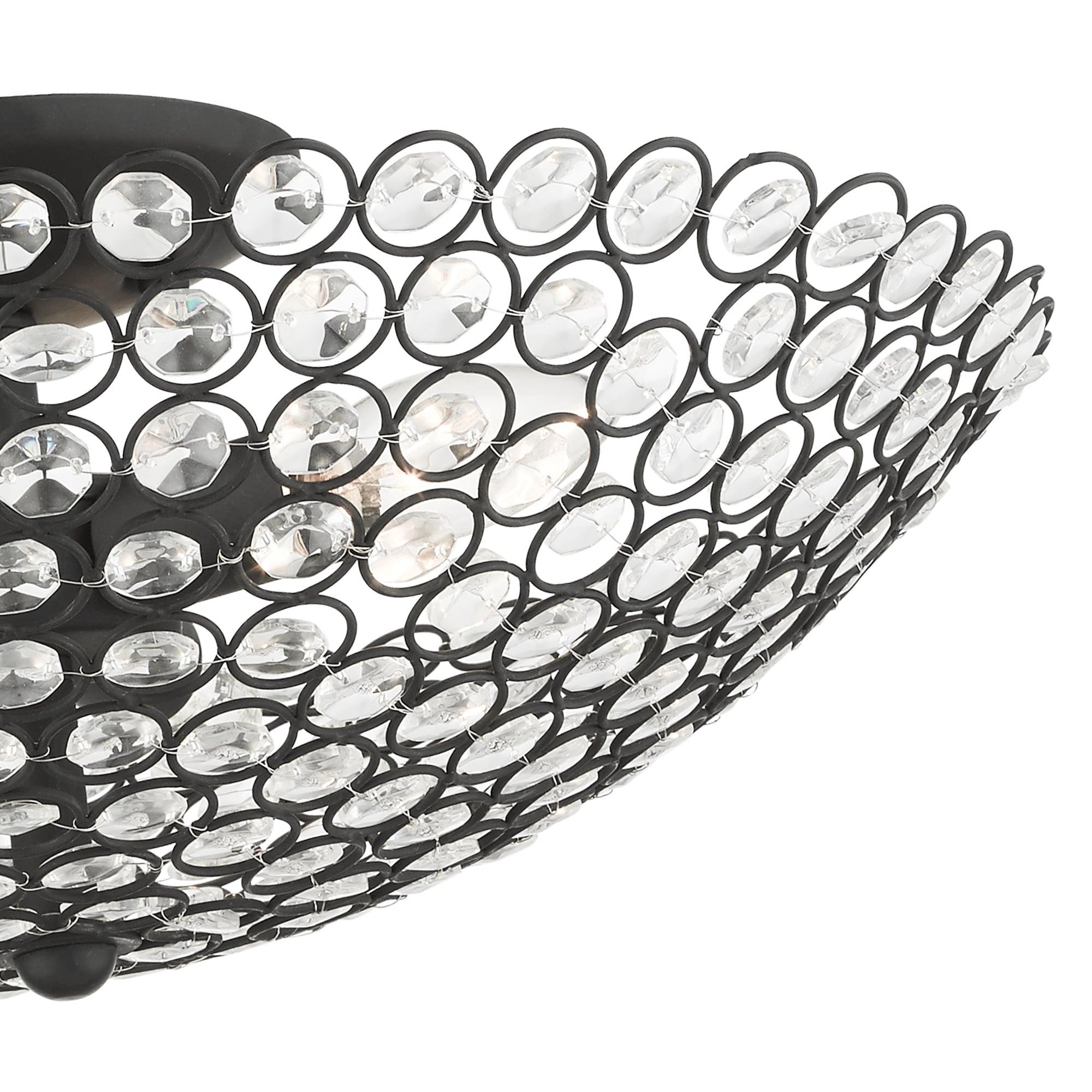 Livex Lighting Cassandra 3 - Light Semi-Flush Mount in  Black