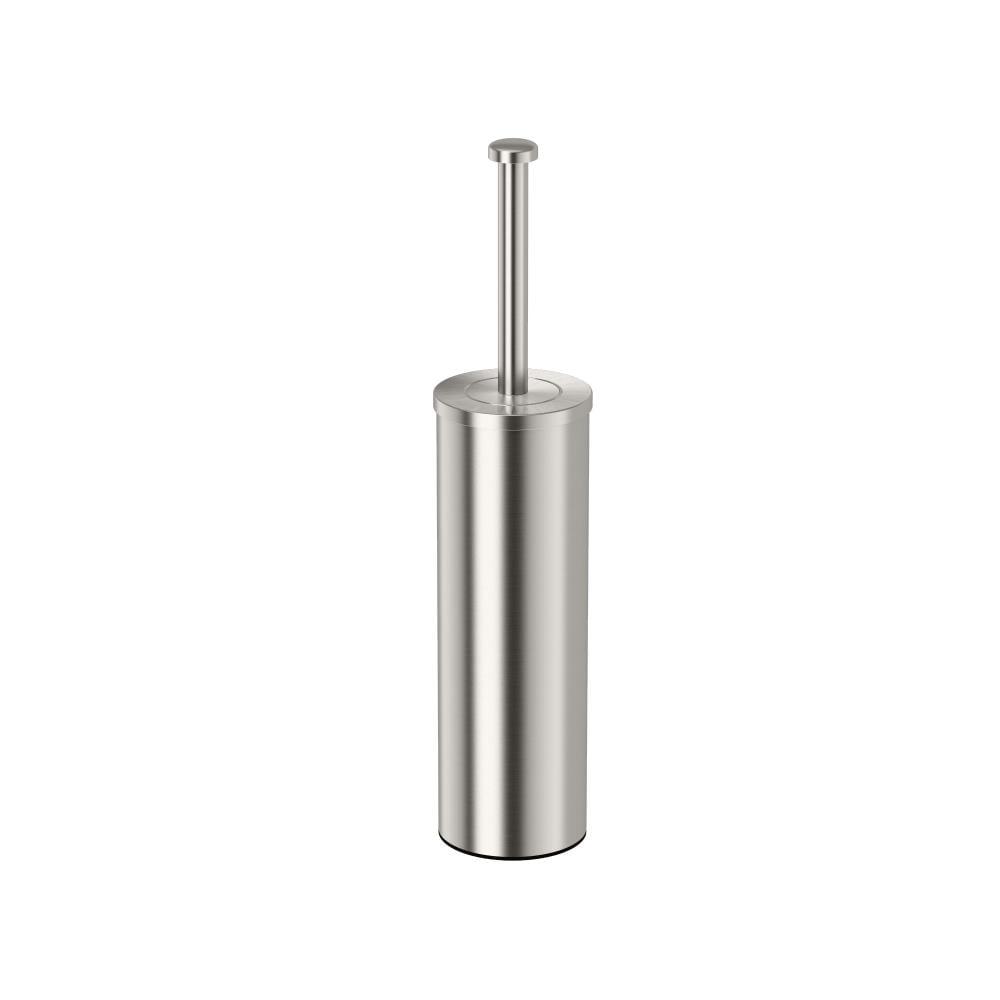 Satin Nickel Minimalist Toilet Brush and Holder Set