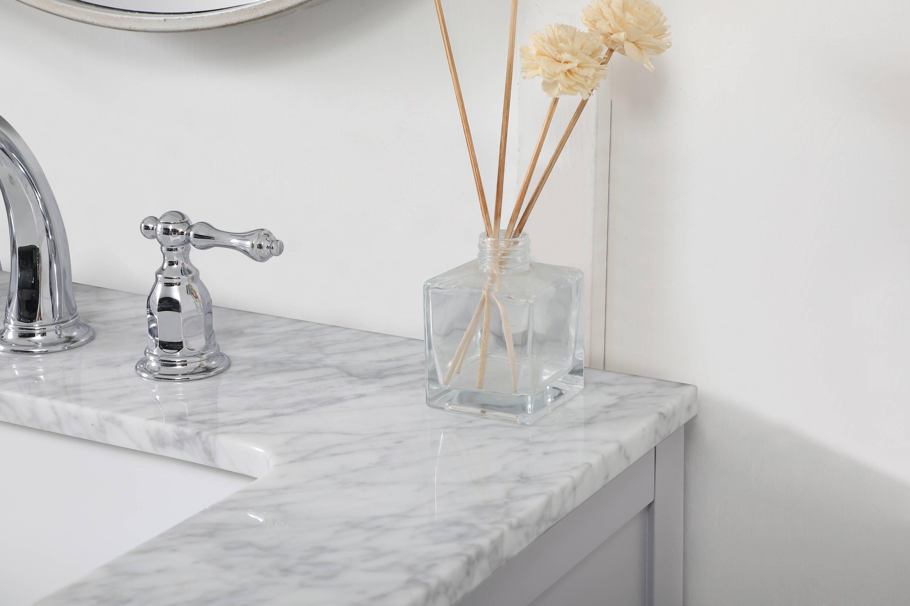 Elegant Decor Franklin 60" Aluminum MDF Double Bathroom Vanity in Gray