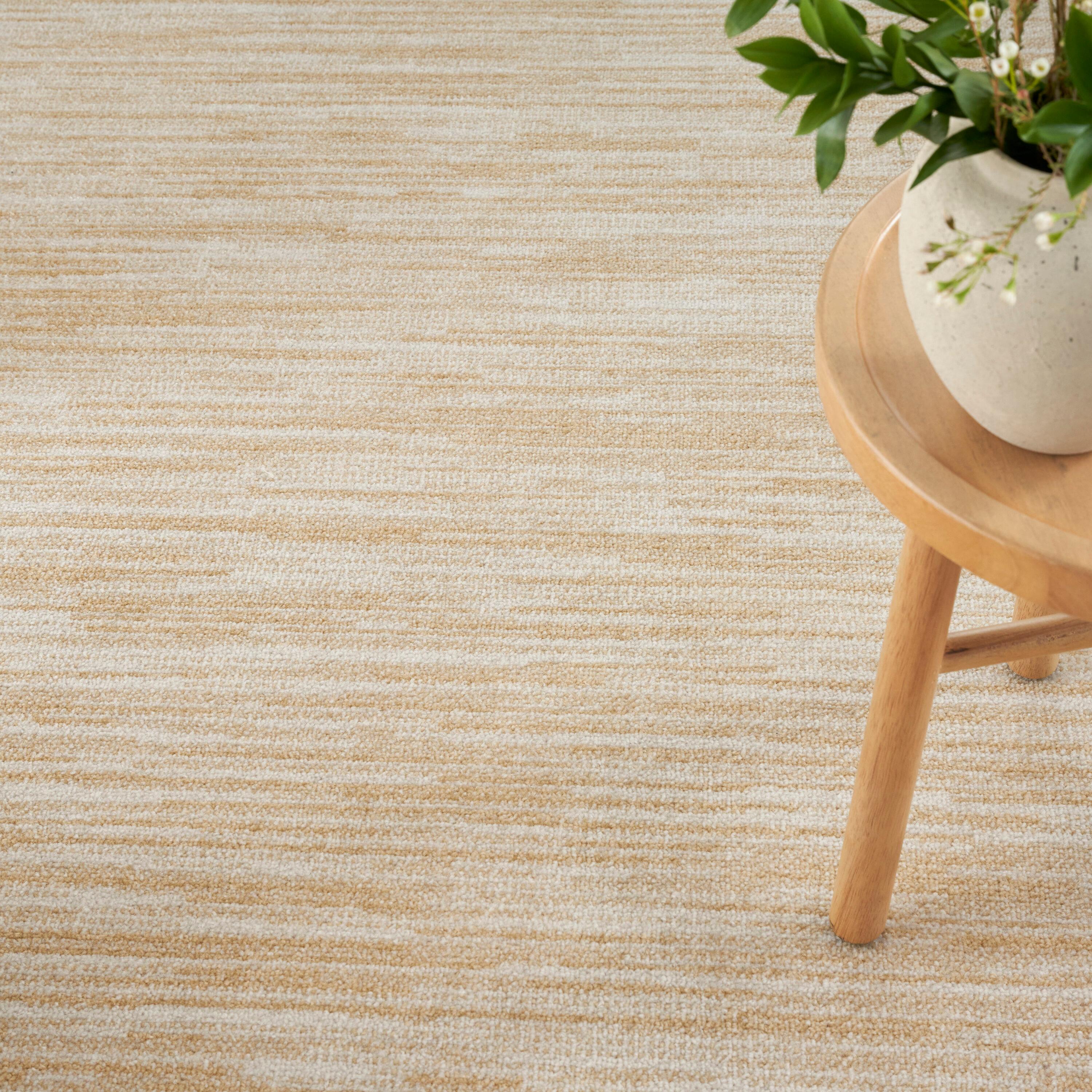 Nourison Essentials Easy Care Indoor Outdoor Area Rug - Ivory Gold 4' x 6'