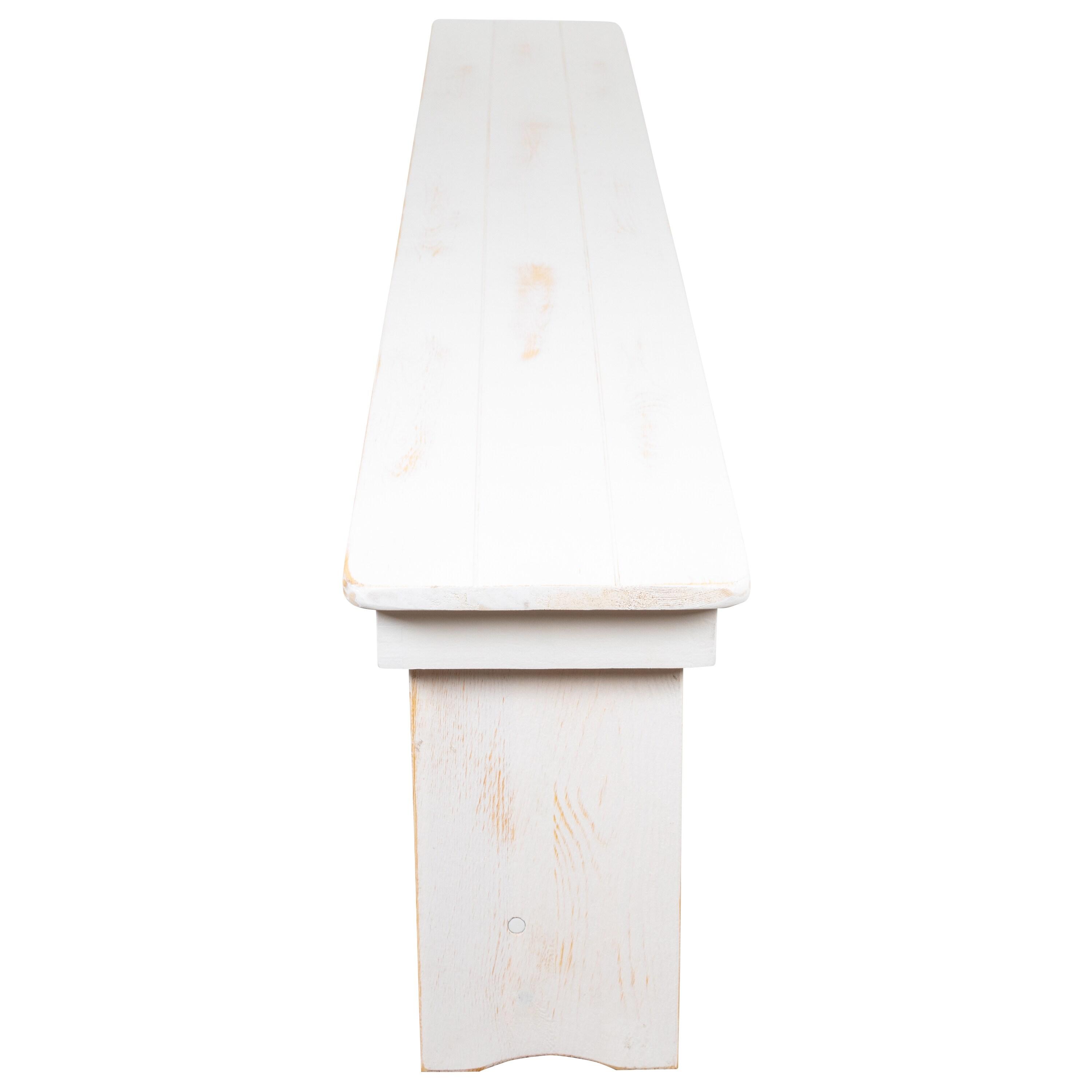 Flash Furniture HERCULES Series 8' x 12" Antique Rustic Solid White Pine Folding Farm Bench with 3 Legs