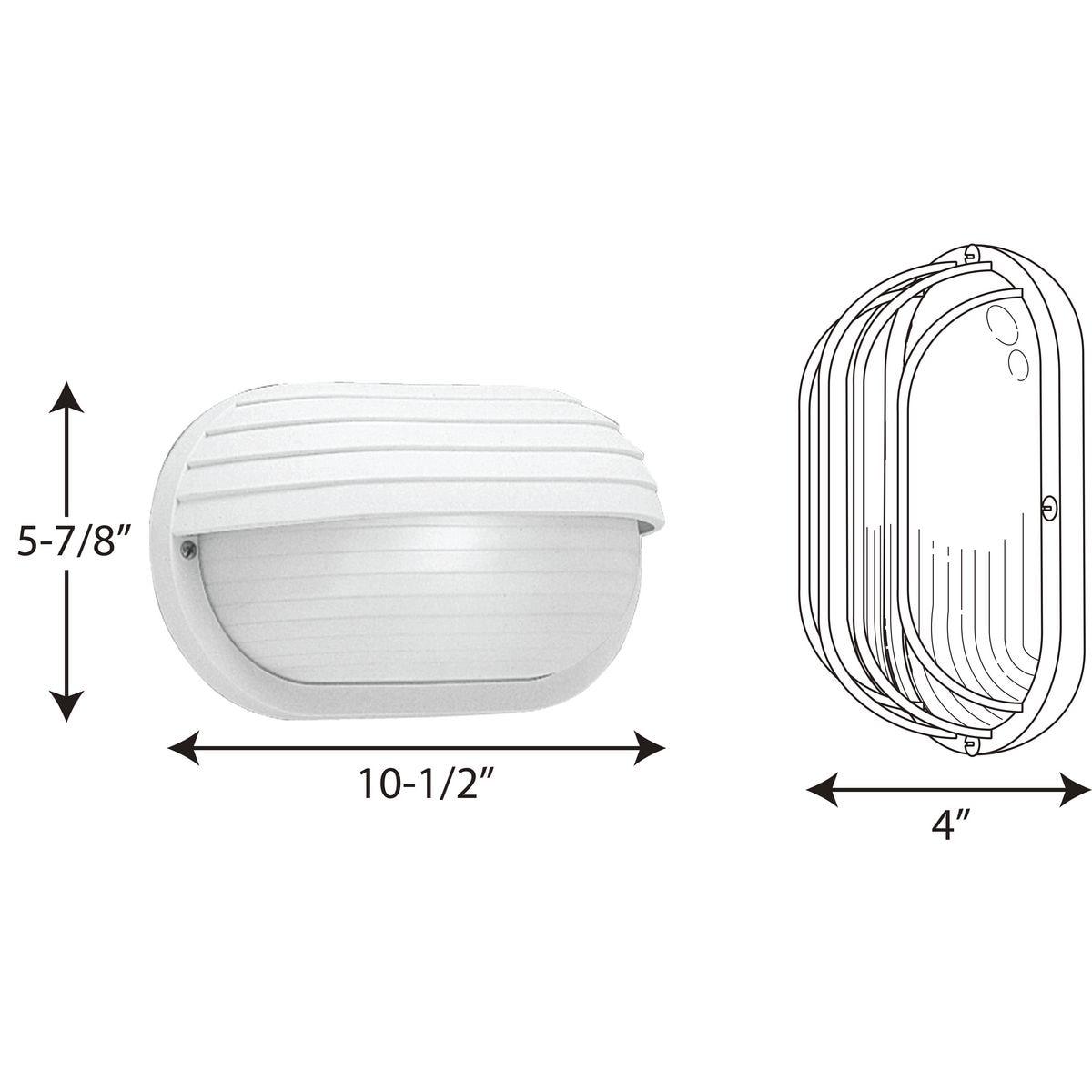 Progress Lighting, Bulkhead Collection, 1-Light Wall/Ceiling Mount, White, Polycarbonate Shade