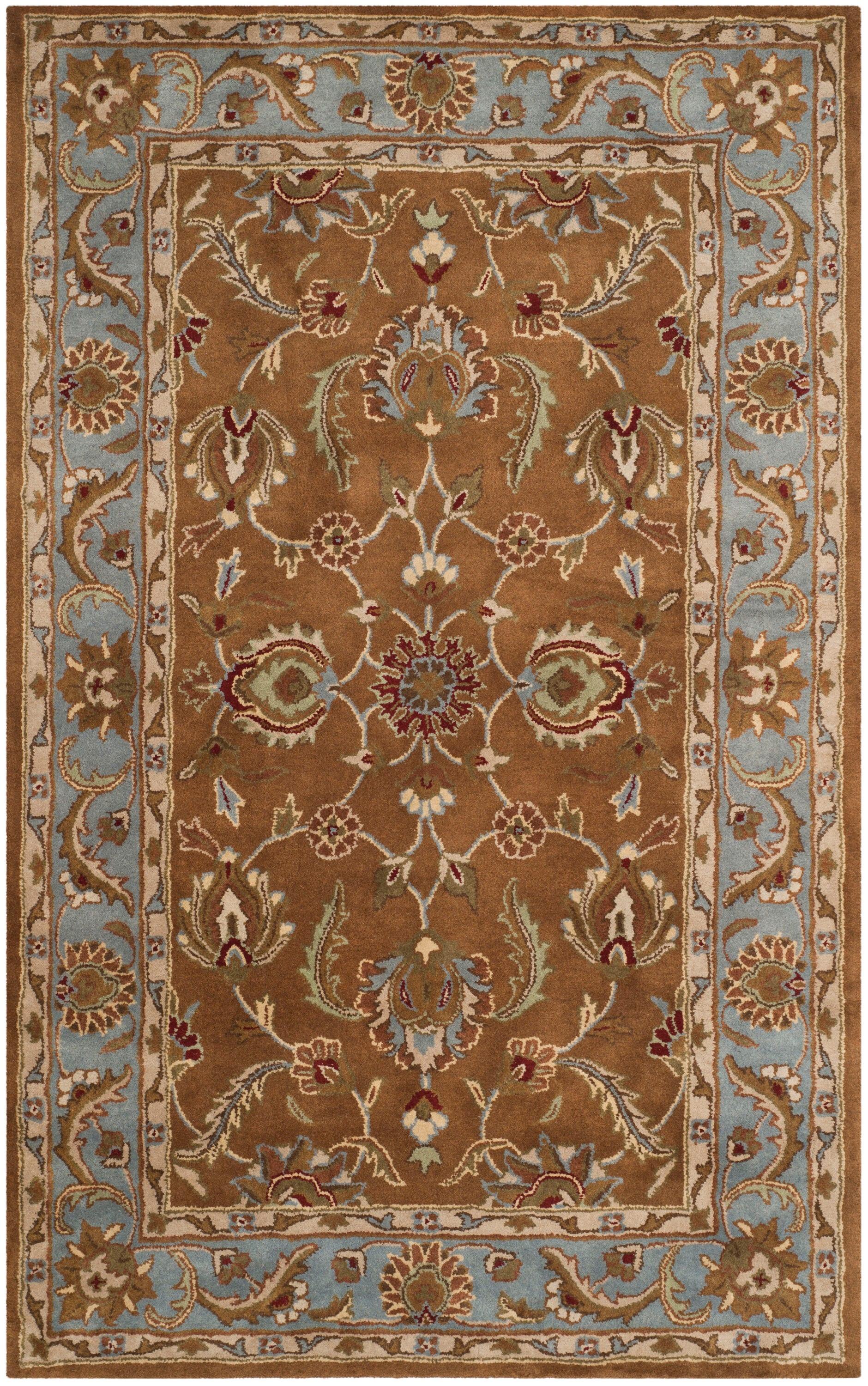 Heritage HG812 Hand Tufted Area Rug - Brown/Blue - 5'x8' - Safavieh.