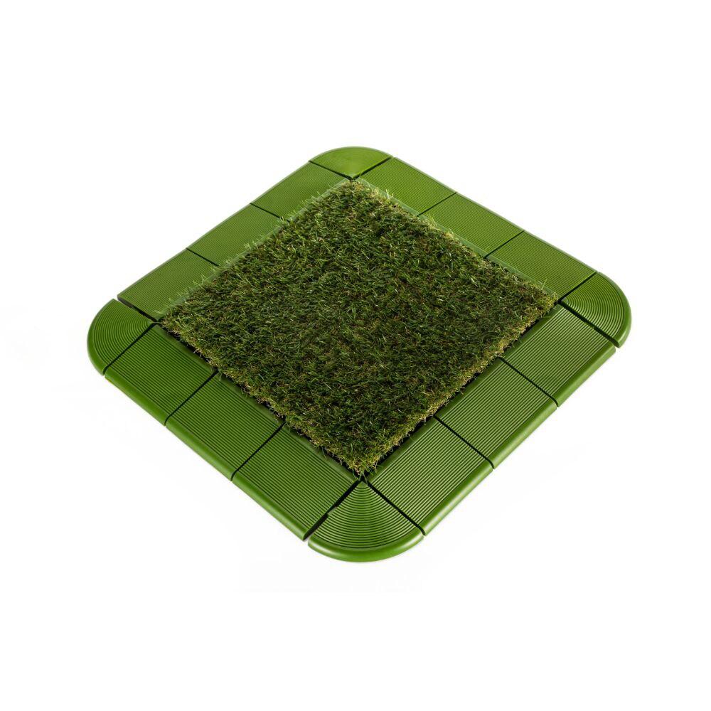 Courtyard 12" x 3" Plastic Interlocking Deck Tile Kit in Green