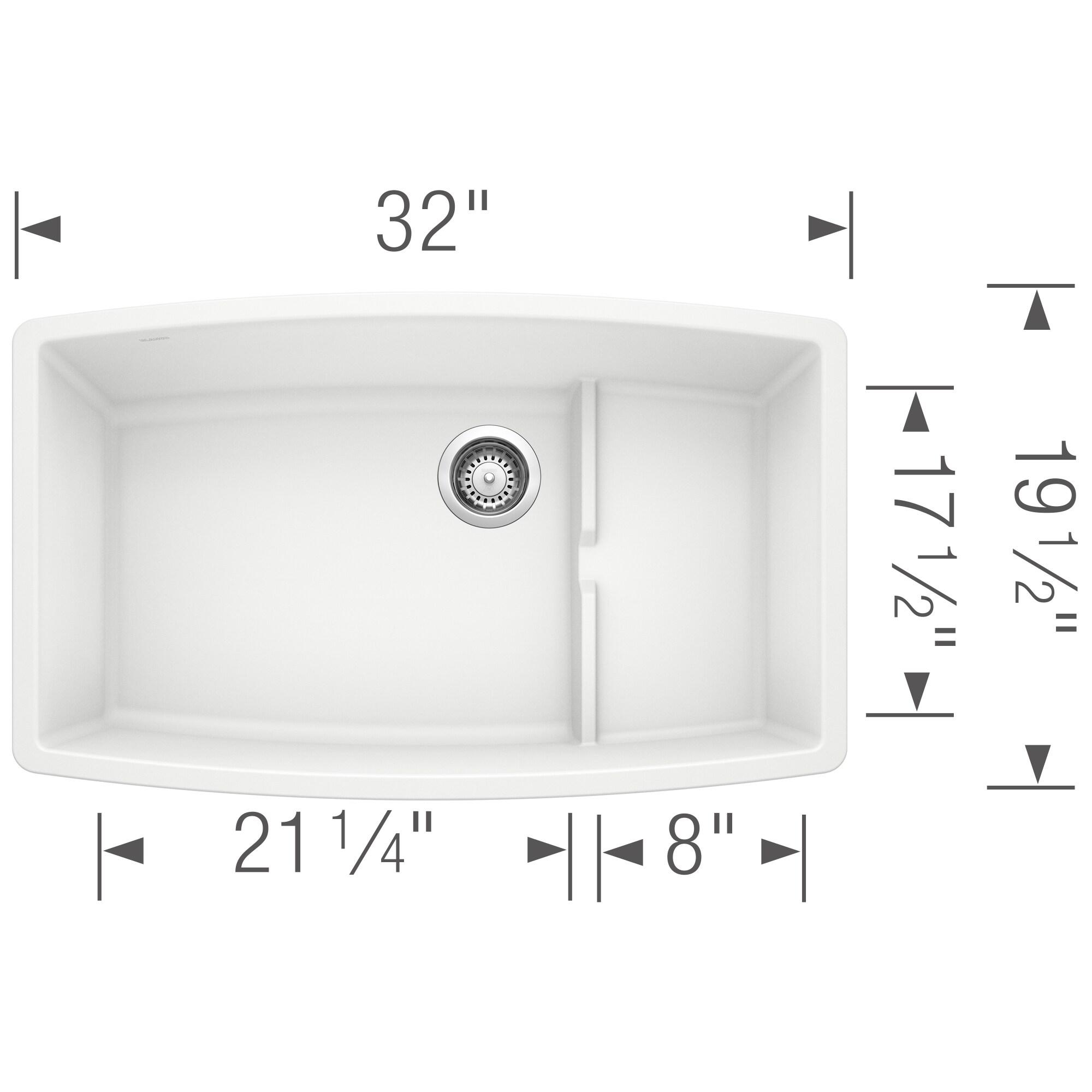 Performa Cascade SILGRANIT 32" Single Bowl Undermount Kitchen Sink with Colander