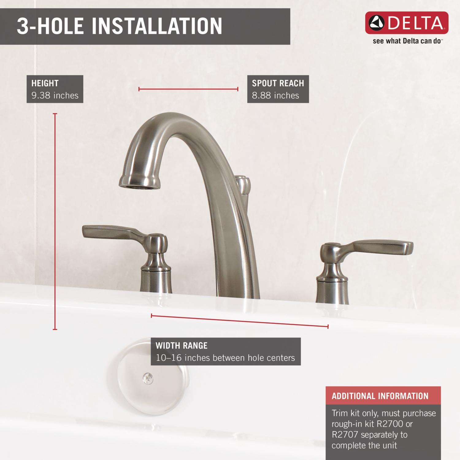 Double Handle Deck Mounted Roman Tub Faucet Trim
