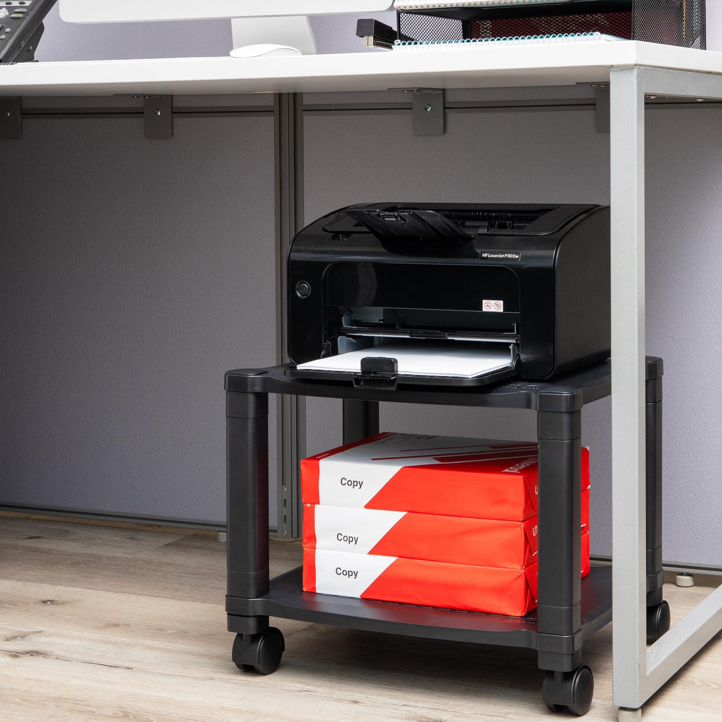 Mind Reader Rolling Printer Cart, Utility Cart, Printer Stand, Under Desk Storage, Office, 17.25"L x 13.5"W x 14.25"H