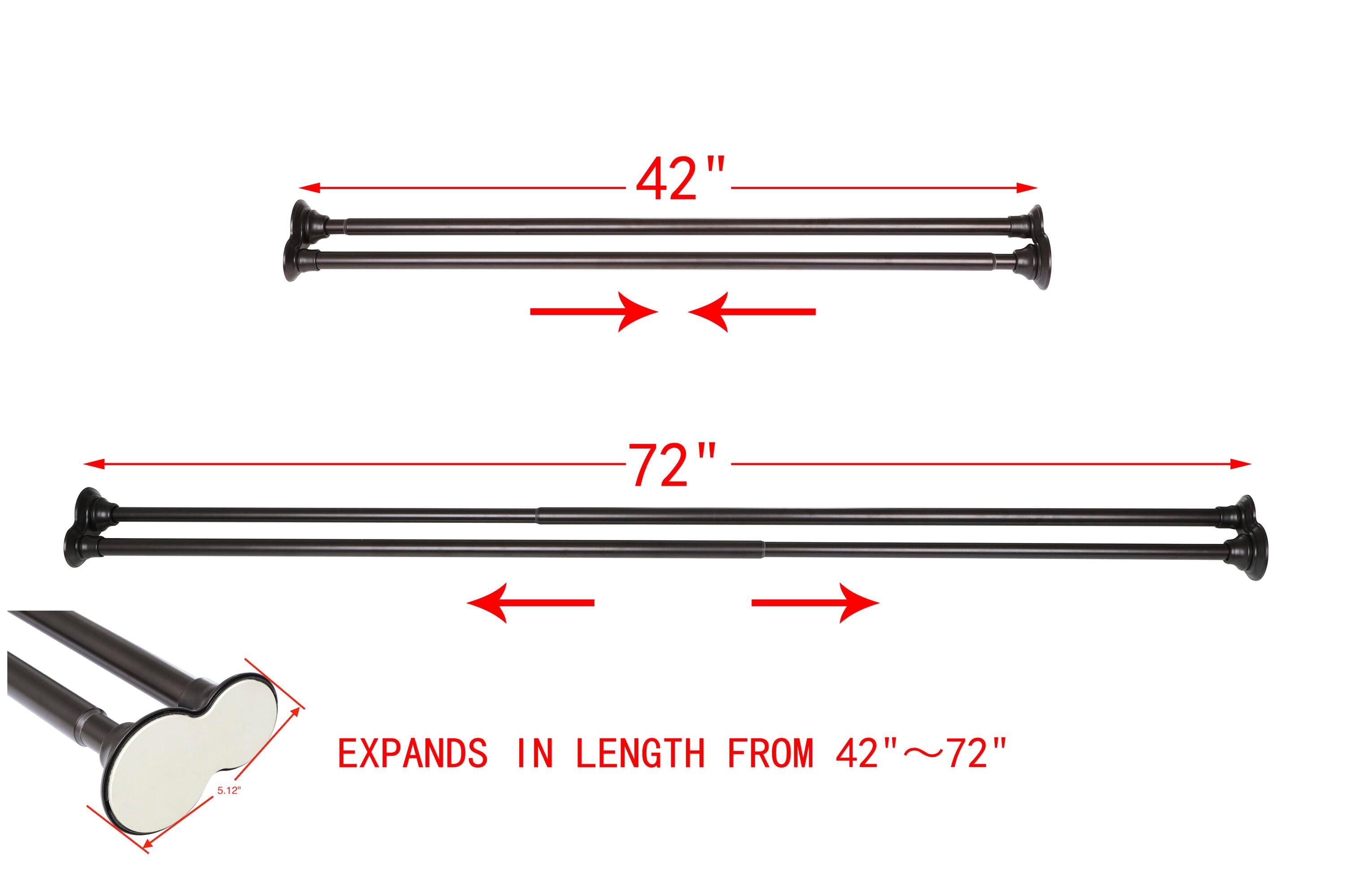 Utopia Alley 72'' Straight Tension Shower Curtain Rod & Hook Set