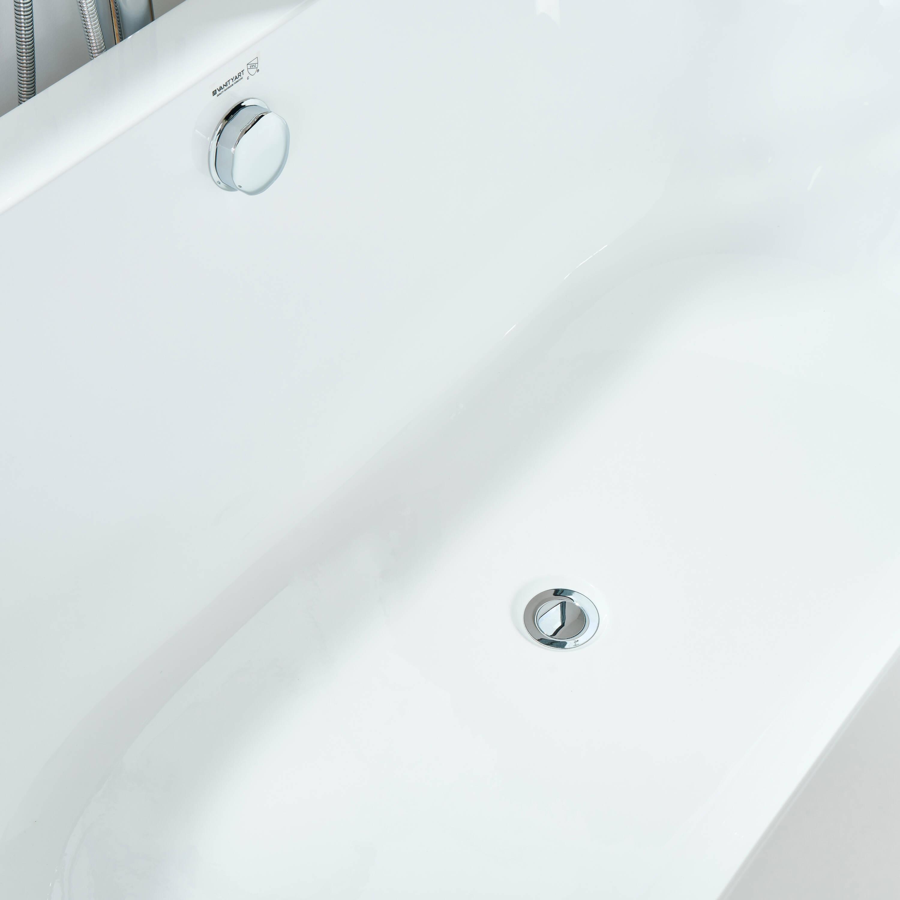 71" x 34" Freestanding Soaking Bathtub