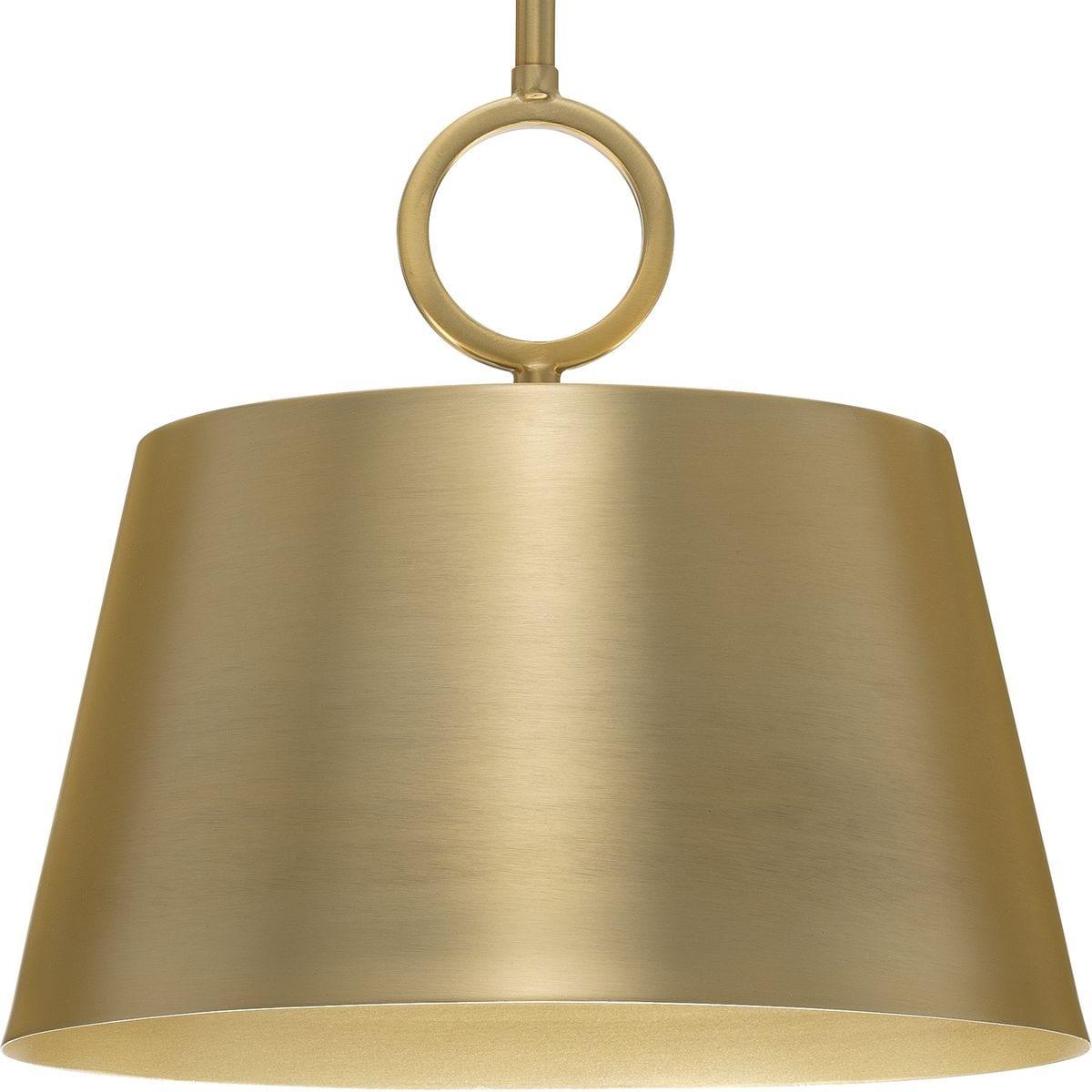 Progress Lighting Parkhurst 1-Light Dome Pendant, Brushed Bronze, Gold-Finished Interior, Steel, Dry Rated