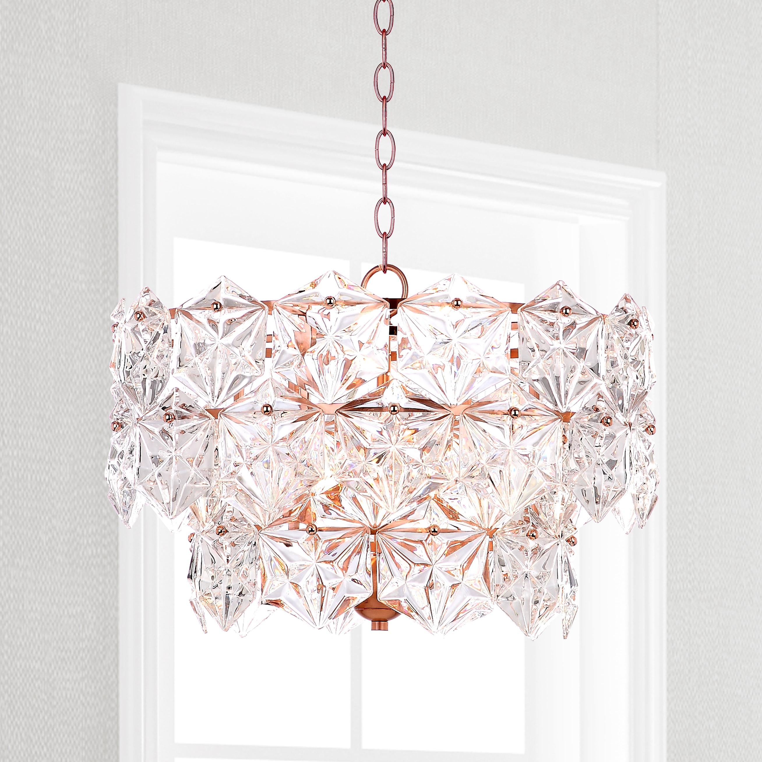 Sia 4 Light 19" Pendant - PND4001 - Clear/Copper - Safavieh
