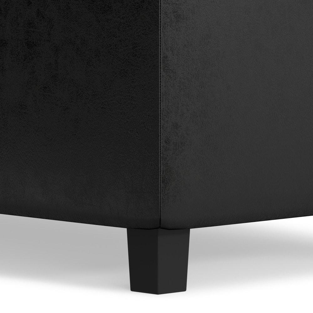 Simpli Home Cosmopolitan Faux Leather Ottoman