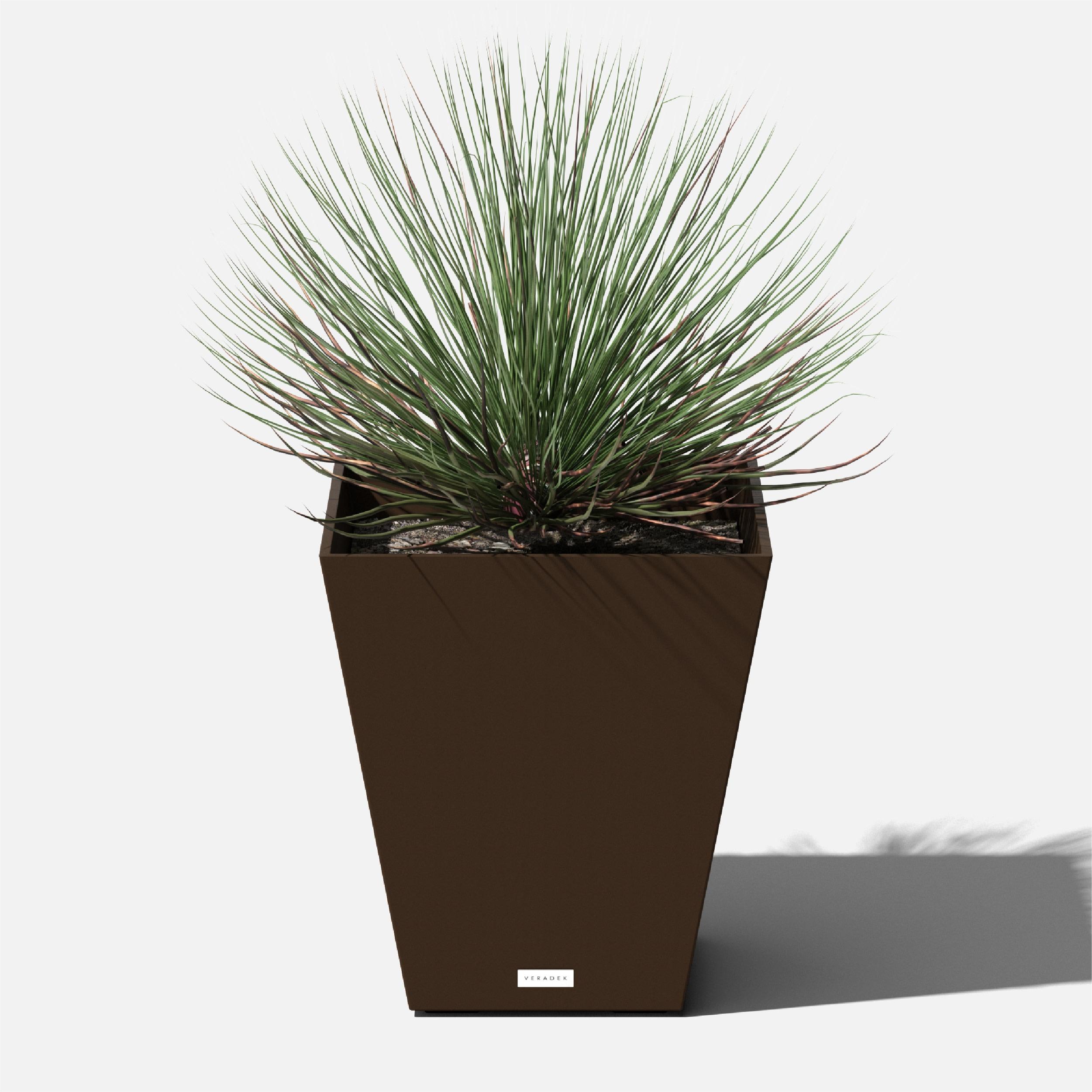 Veradek Pure Series Nobleton 18" Plastic Planter - Espresso