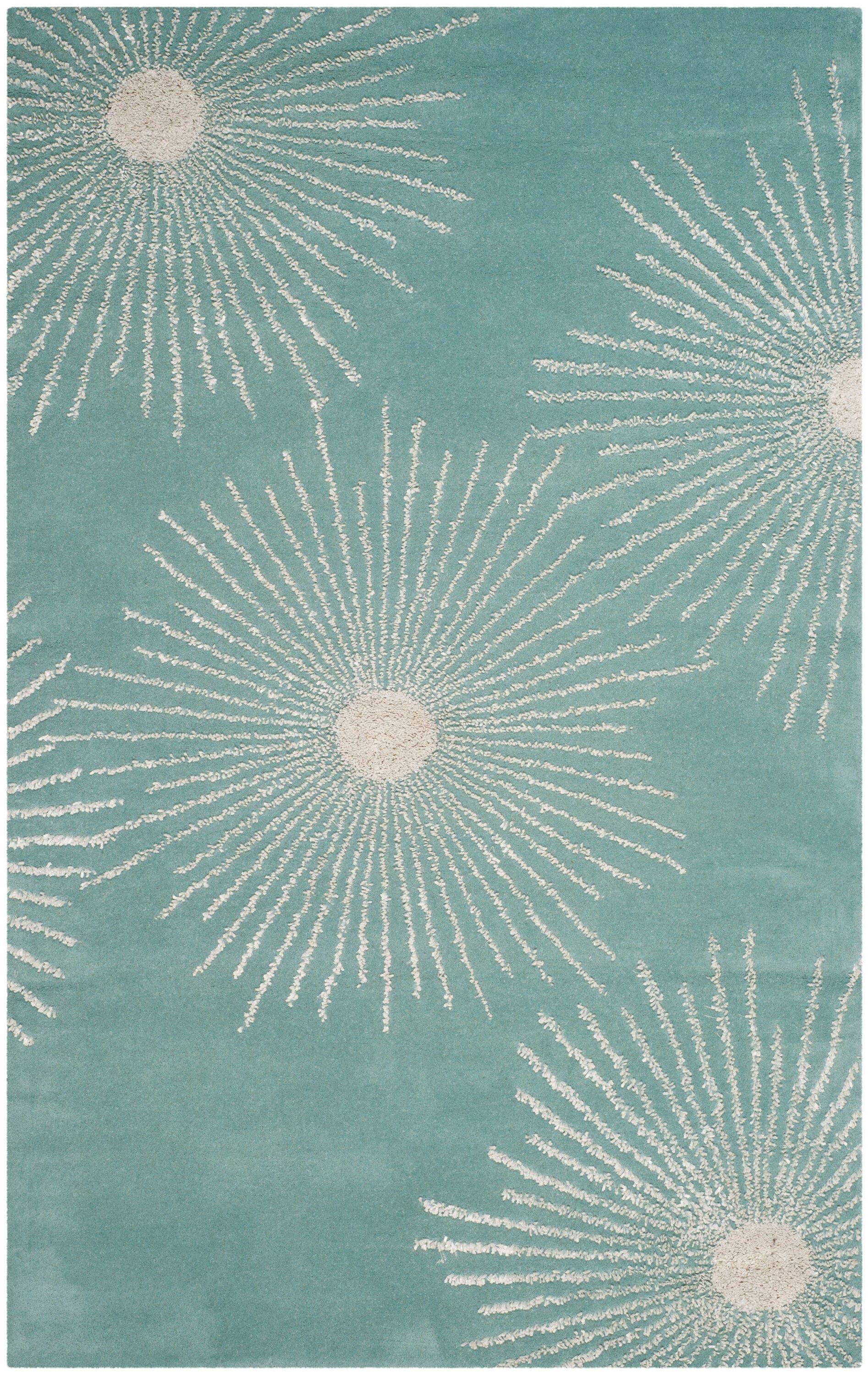 Soho SOH712 Hand Tufted Indoor Area Rug - Light Teal/Multi - 6'x9' - Safavieh.
