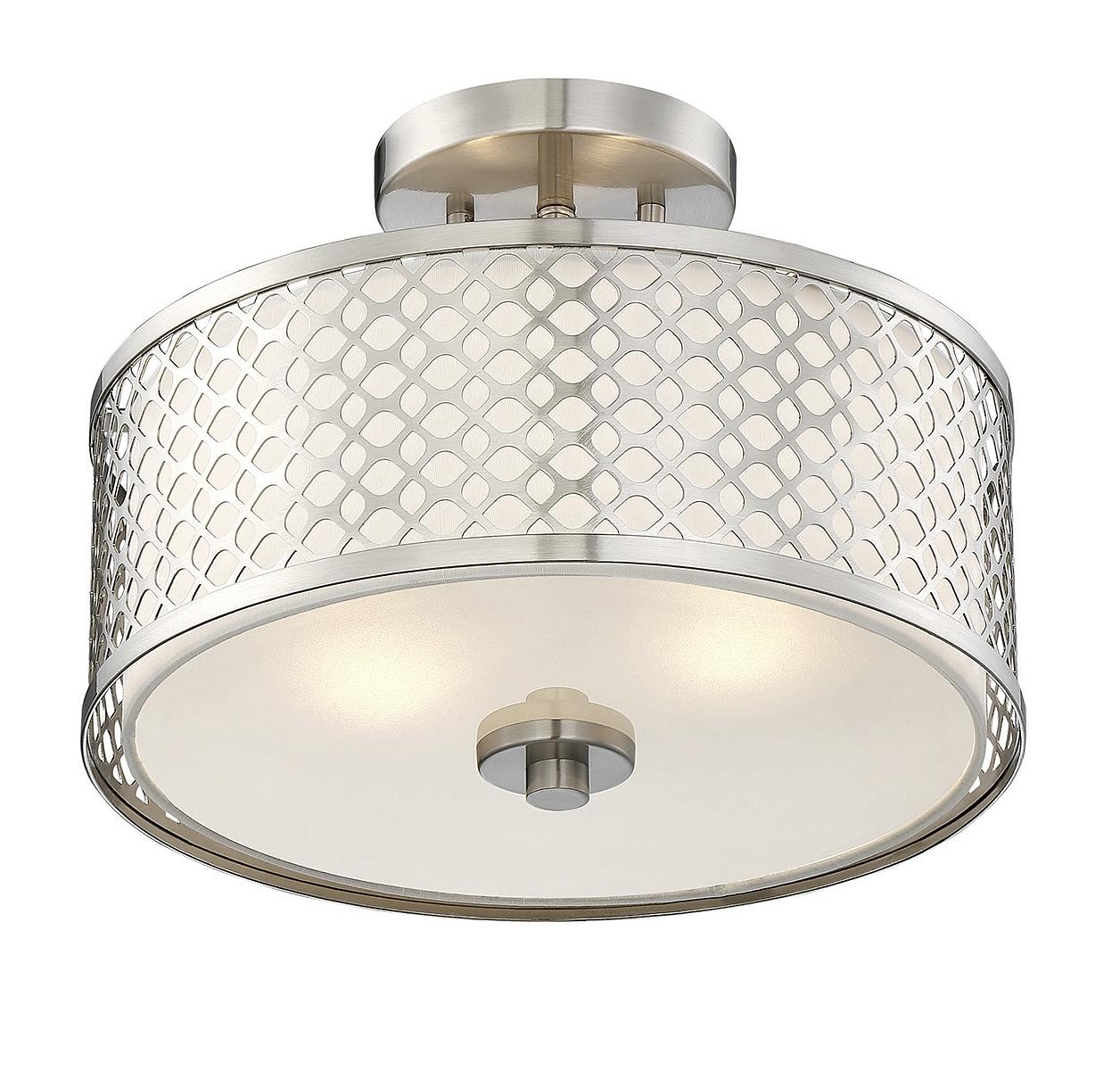 Meridian Lite Trends Meridian 2 -Light 13-in Brushed Nickel Semi Flush Mount Light