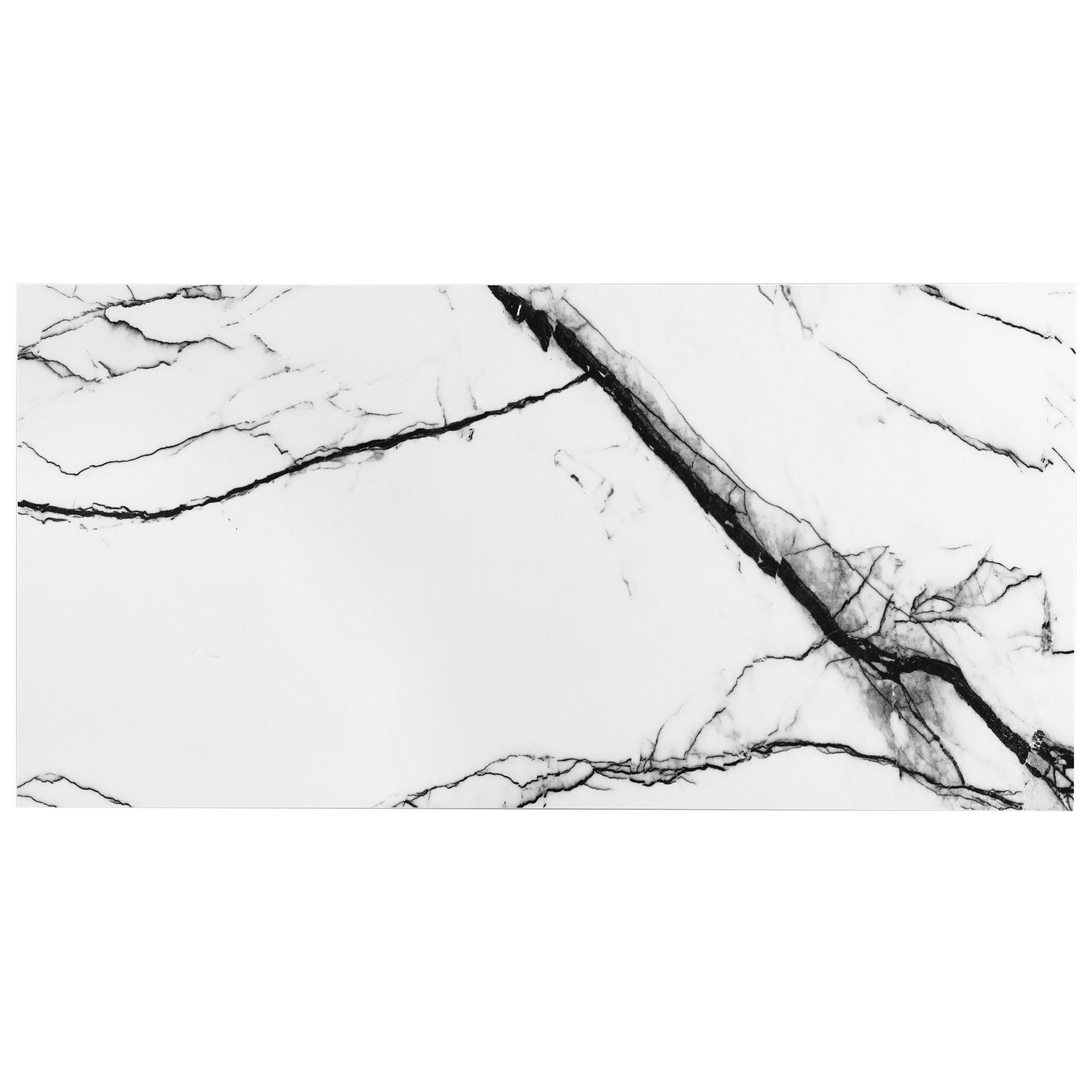 Magnus 11.81 in. x 23.62 in. Polished Porcelain Marble Look Floor and Wall Tile (11.62 Sq. Ft./Case)