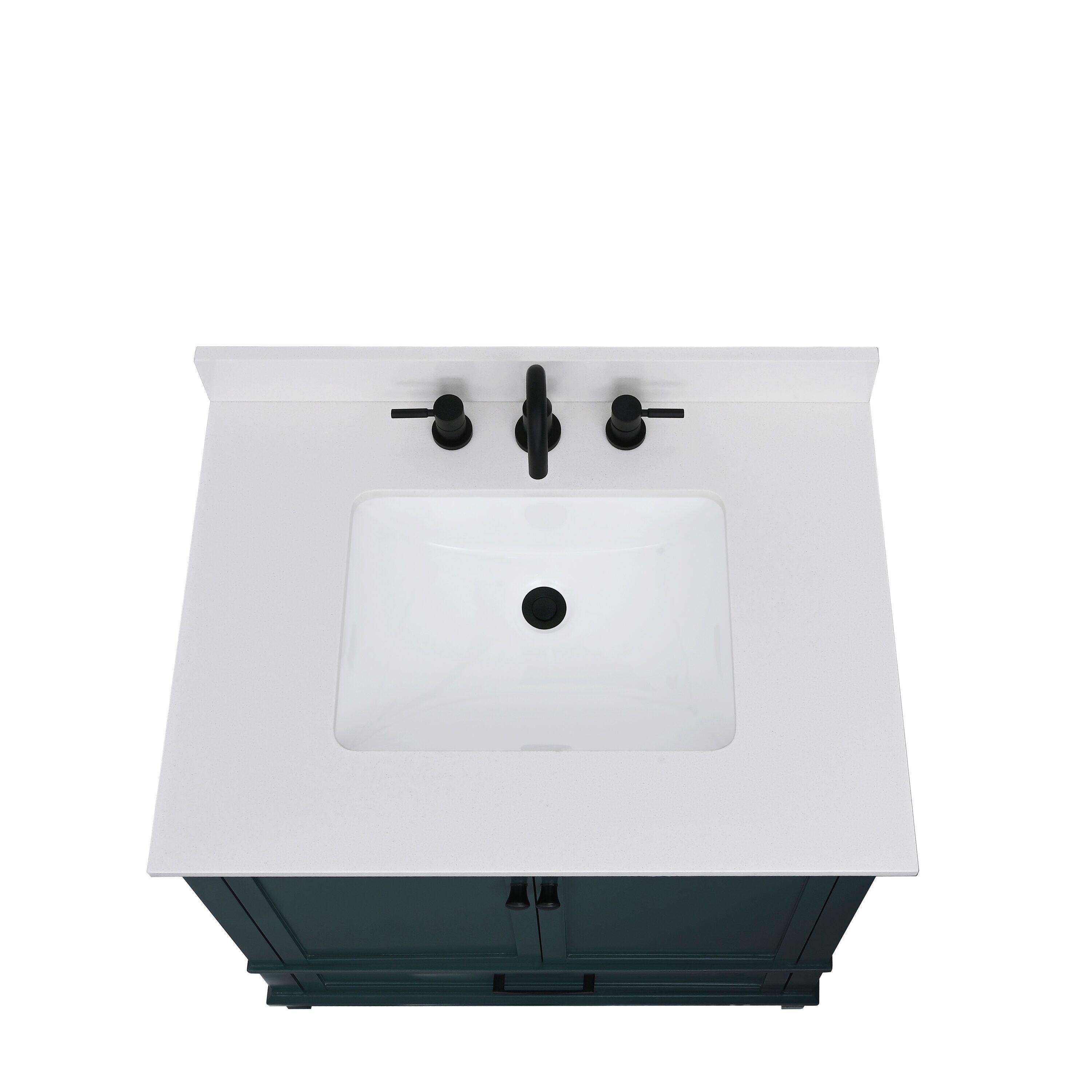 31'' Quartz Single Bathroom Vanity Top with Sink