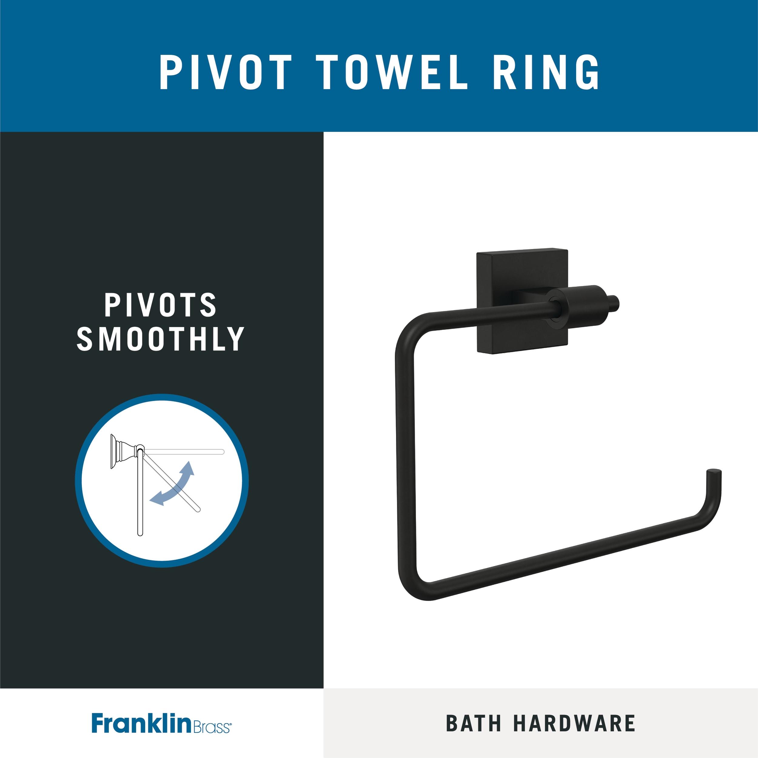 Matte Black Wall Mounted Metal Towel Ring