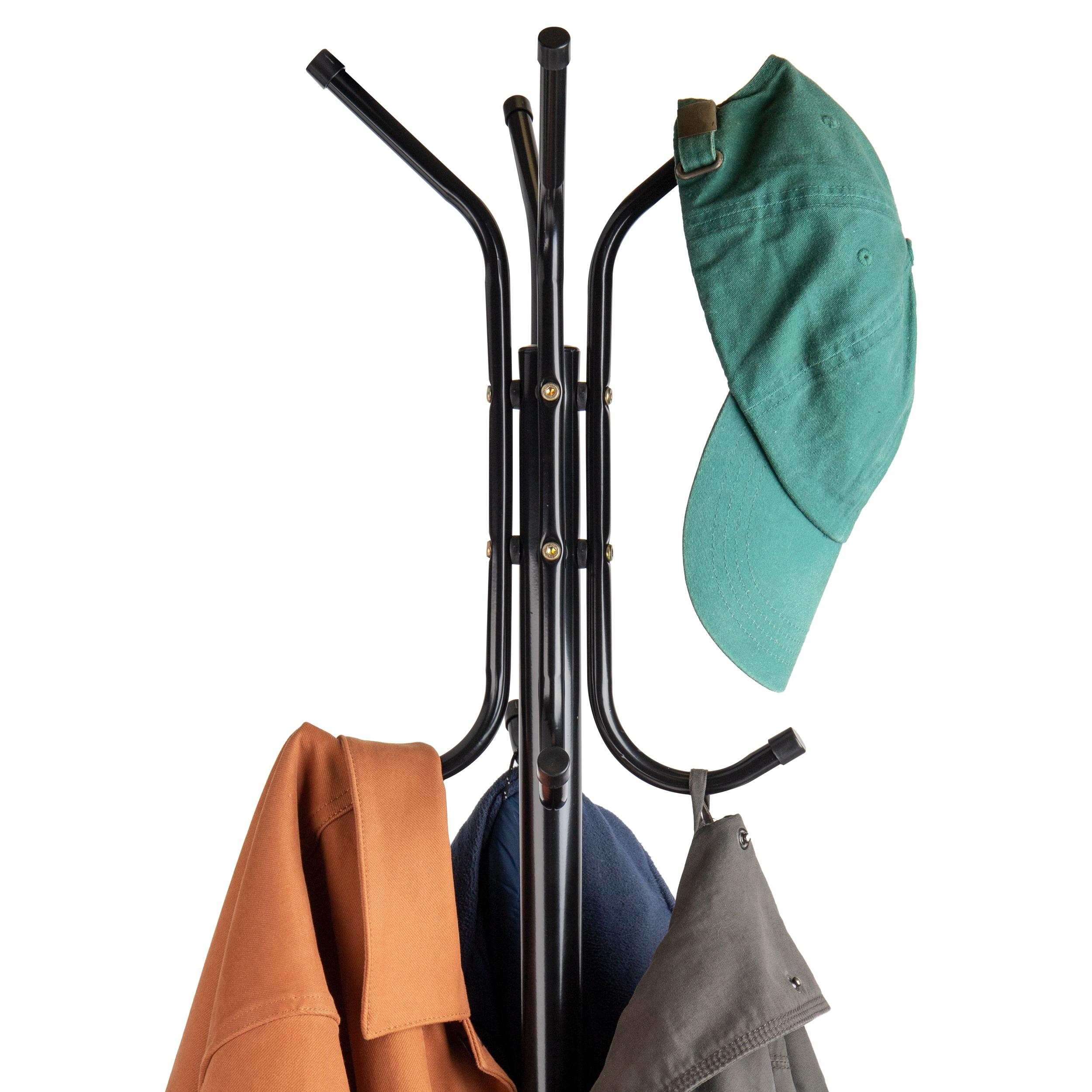 Mind Reader Coat Rack, Hall Tree, Freestanding, Coat Tree, Hat, Jacket, Purse, Metal, 14.75"L x 16.5"W x 69"H