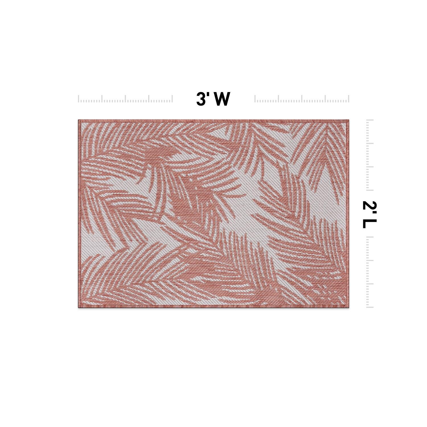 World Rug Gallery Contemporary Distressed Leaves Textured Flat Weave Indoor/Outdoor Area Rug - TERRA 2'x3'