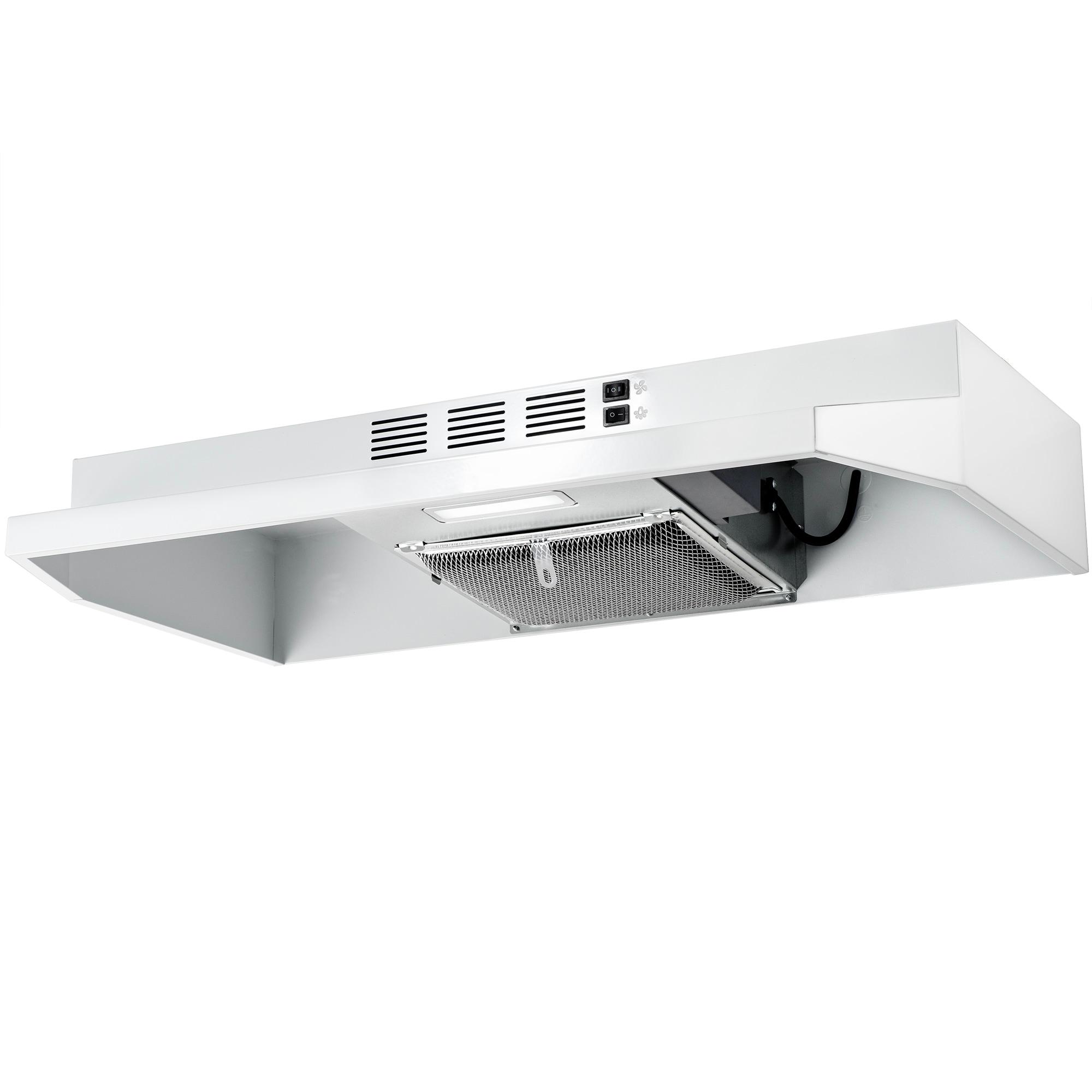 24-in 176 CFM White Under Cabinet Range Hood With Charcoal Filter