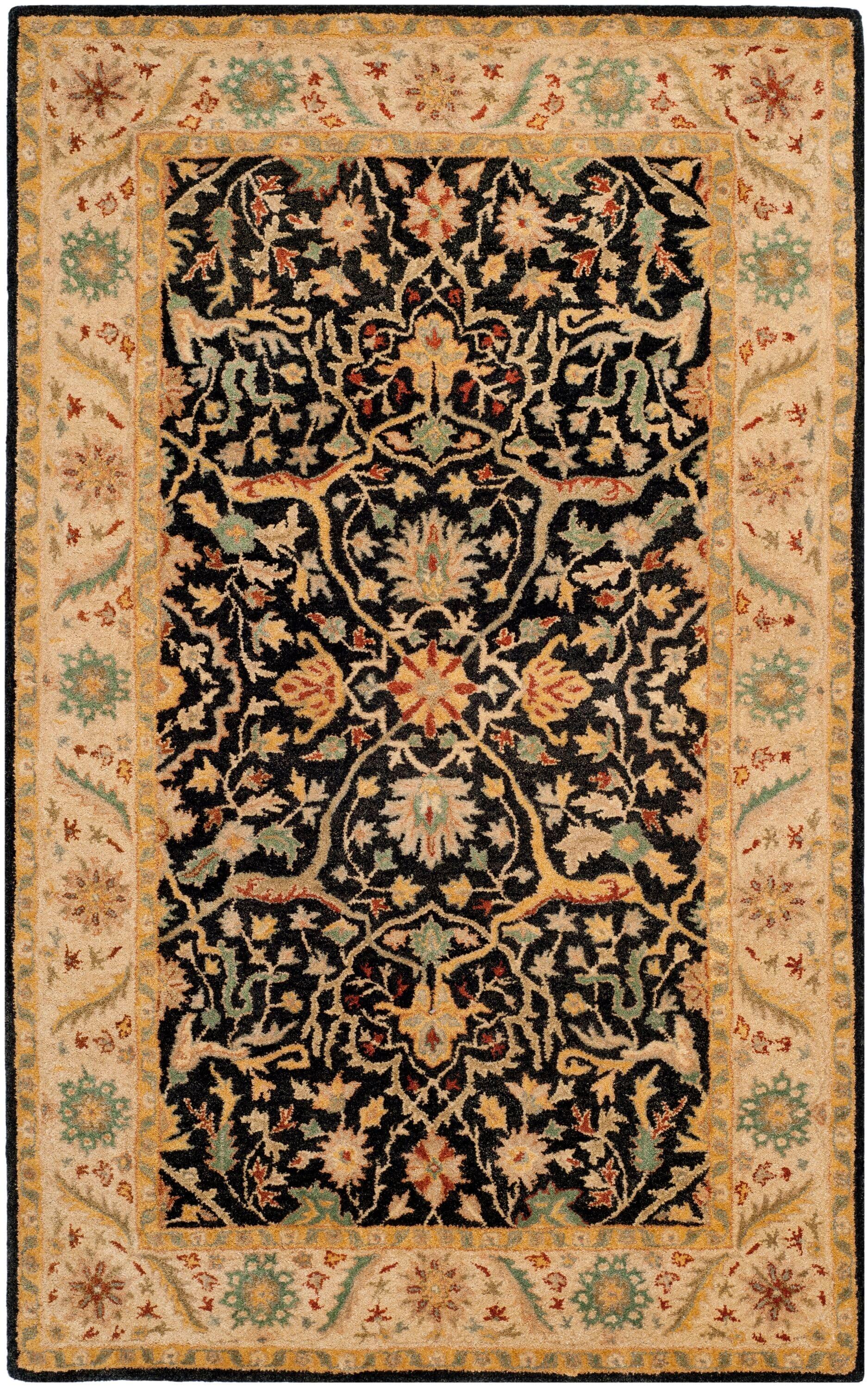 Antiquity AT14 Hand Tufted Indoor Area Rug - Black - 6'x9' - Safavieh