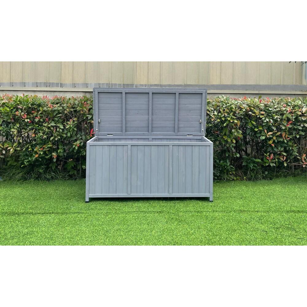 Hanover Hanover 50'' W 60 Gallons Water Resistant Solid + Manufactured Wood Fir Deck Box in Gray