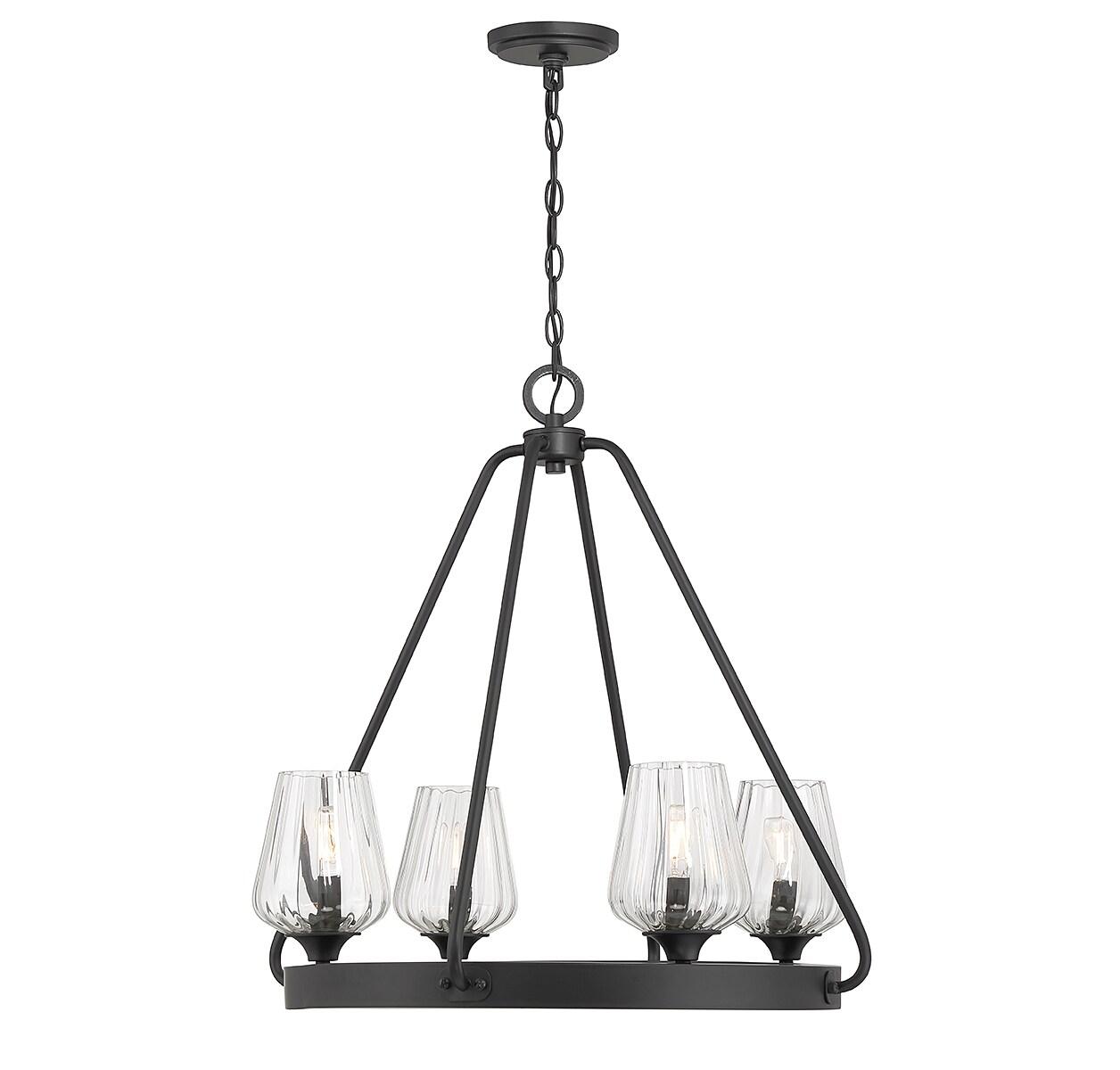 Savoy House Carlton 4 - Light Chandelier in  Matte Black