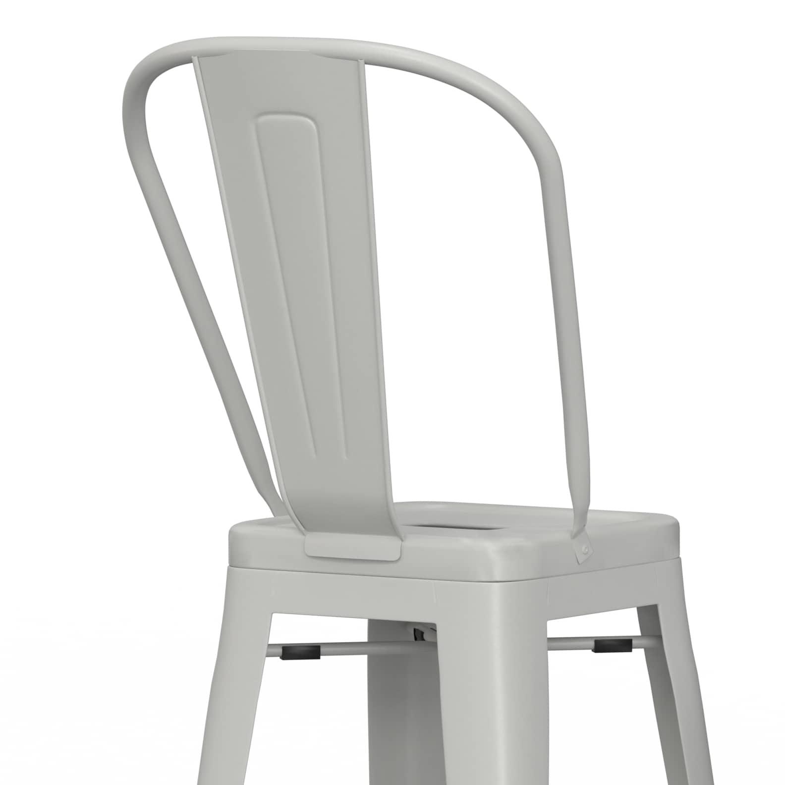 Simpli Home Fletcher Metal Contemporary Stools with Brace Support (Set of 2)