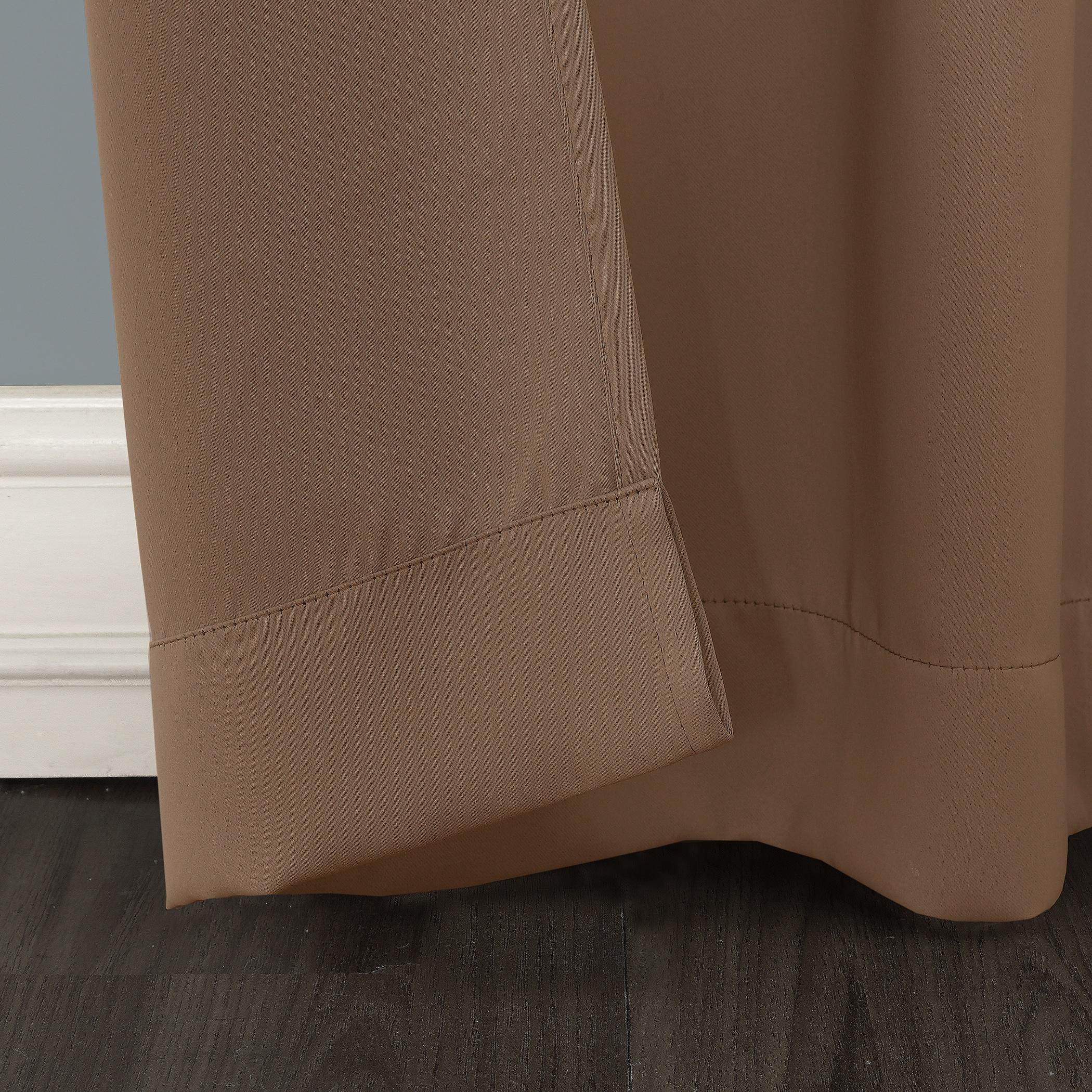 40"x54" Sun Zero Blackout Kenneth Energy Saving Grommet Curtain Panel Barley Brown: Solid Polyester Indoor Curtain