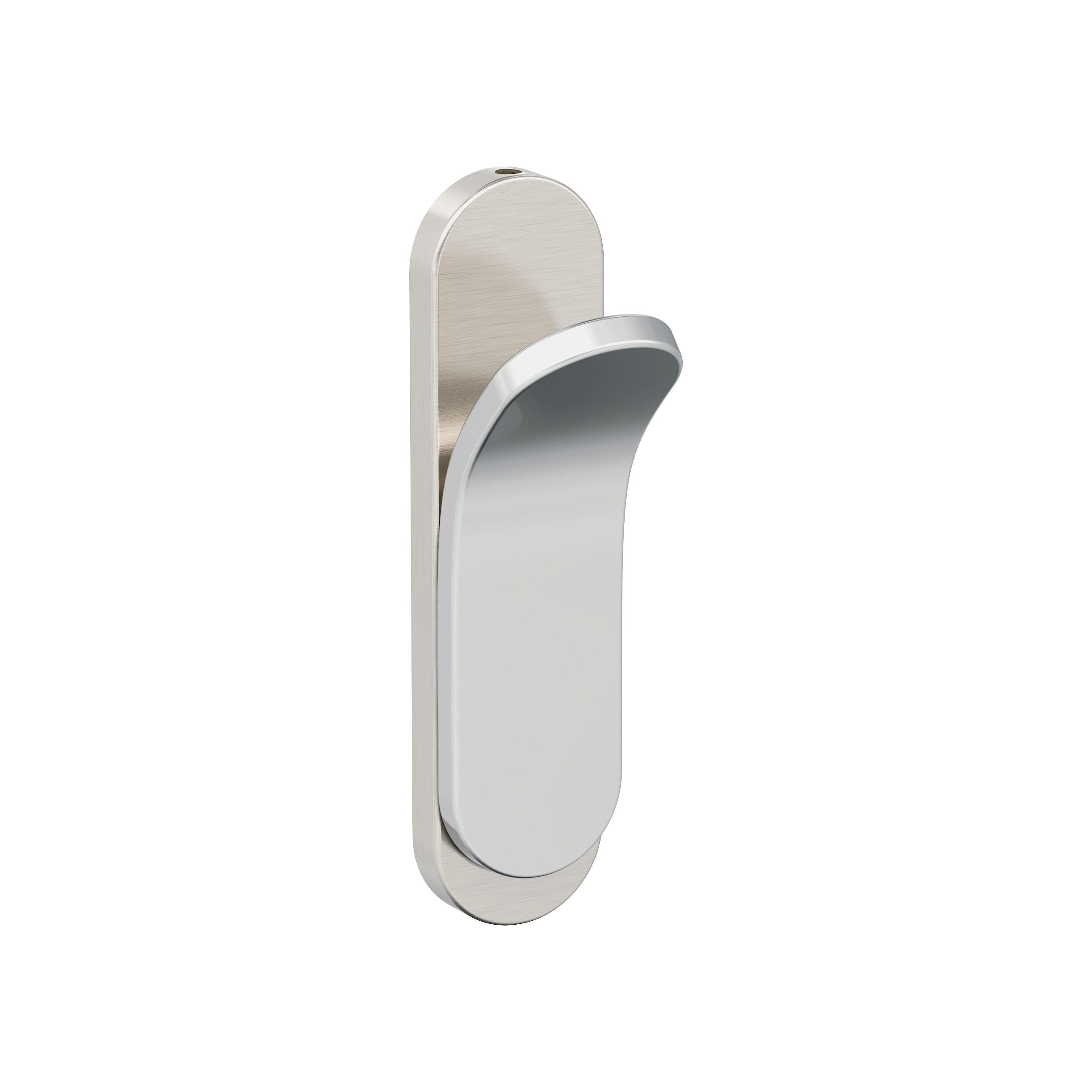 Amerock Unison Contemporary Single Prong Satin Nickel/Polished Chrome Wall Hook