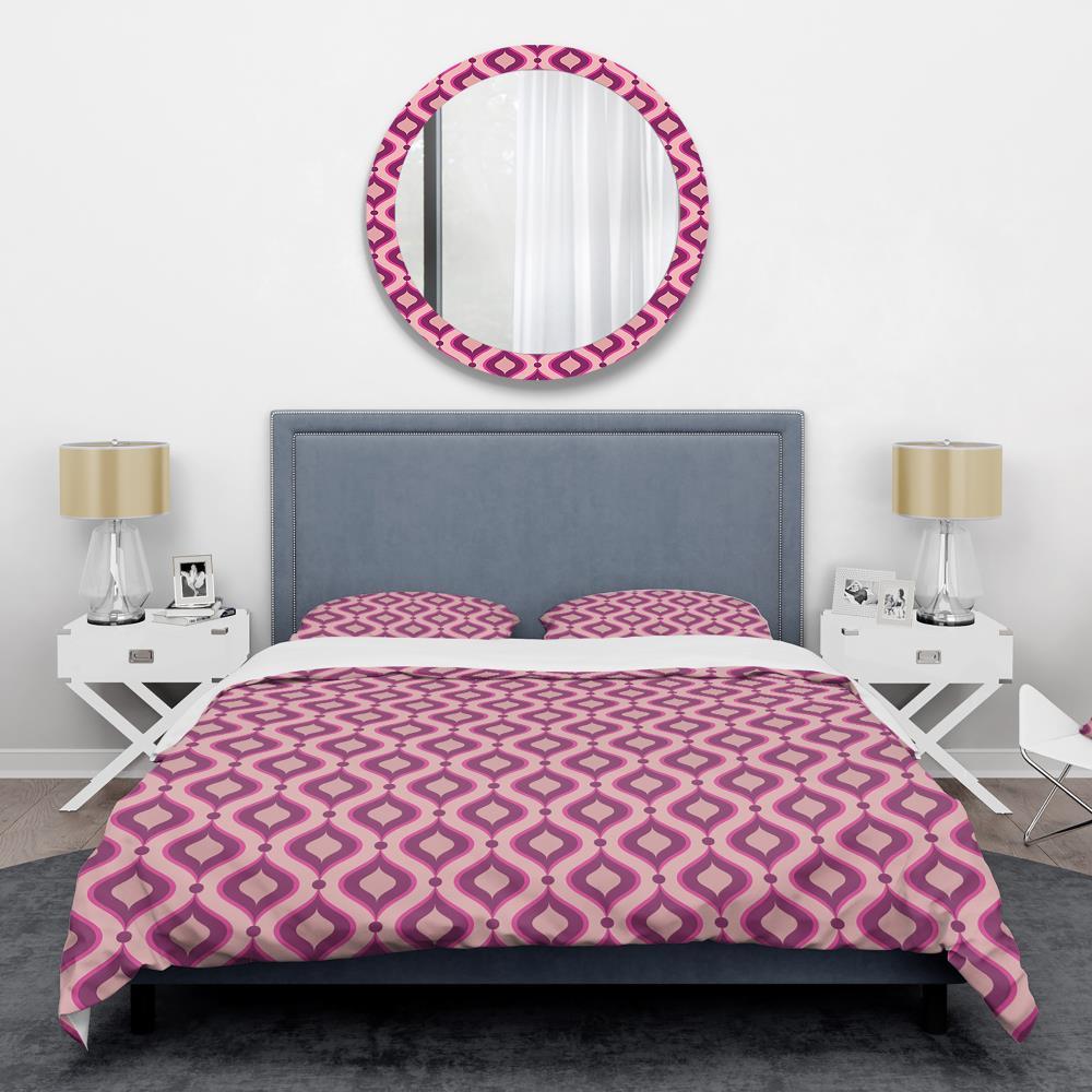 Designart 3-Piece Pink Queen Duvet Cover Set