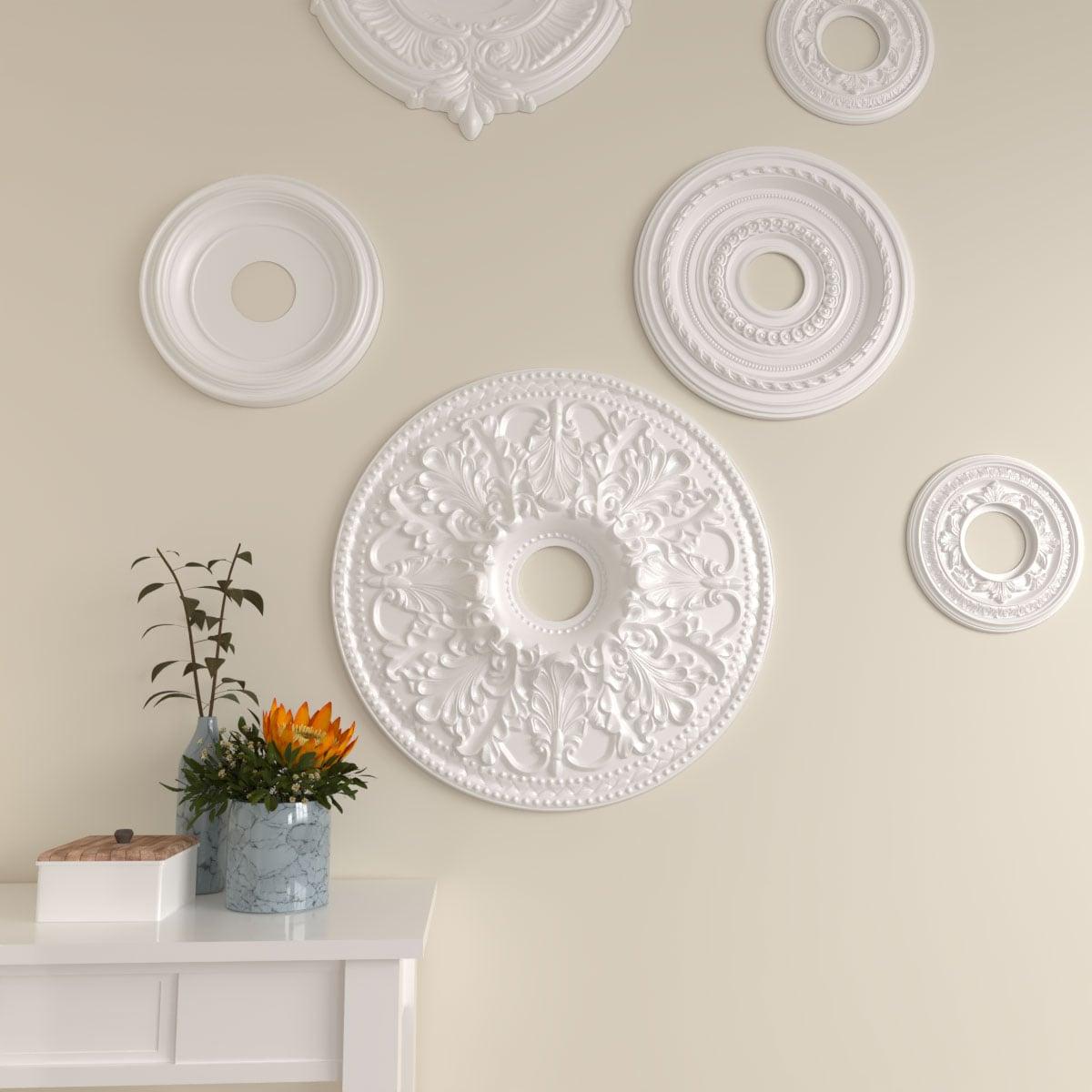 Ekena Millwork 23 7/8"OD x 4"ID x 2 1/8"P Ashley Ceiling Medallion (Fits Canopies up to 4 3/4")