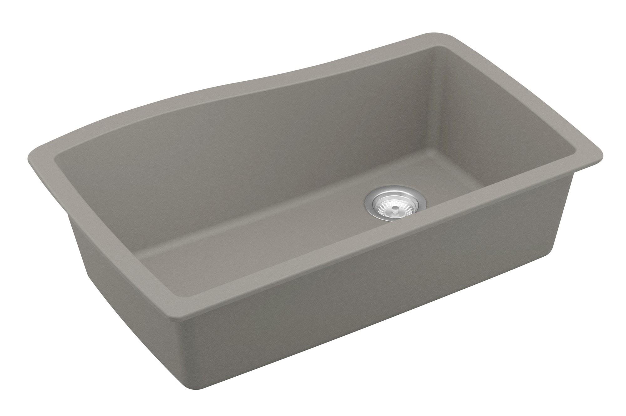 Karran Karran Quartz Composite 33-1/2'' X 21'' Single Bowl Undermount Kitchen Sink Kit QU-722-BR-PK1