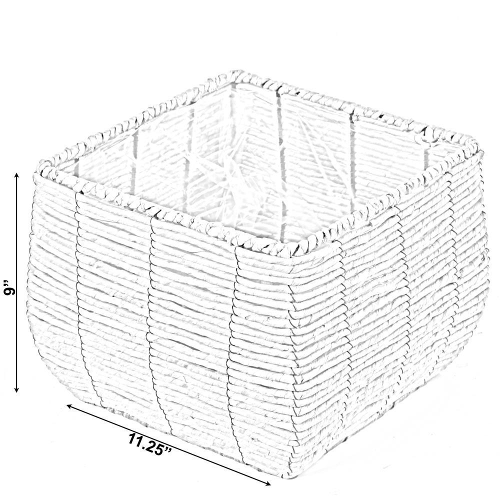 Vintiquewise Woven Square Flower Pot Planter with Leak-Proof Plastic Lining - Large