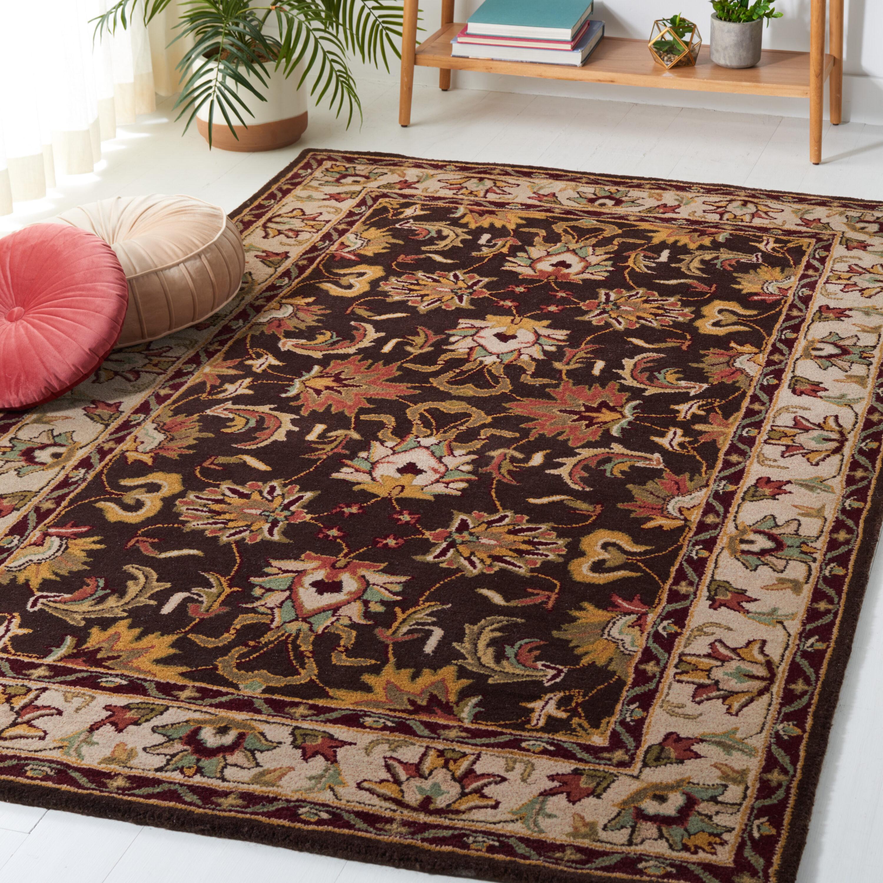 Heritage HG818 Hand Tufted Area Rug - Brown/Beige - 6'x6' - Safavieh.