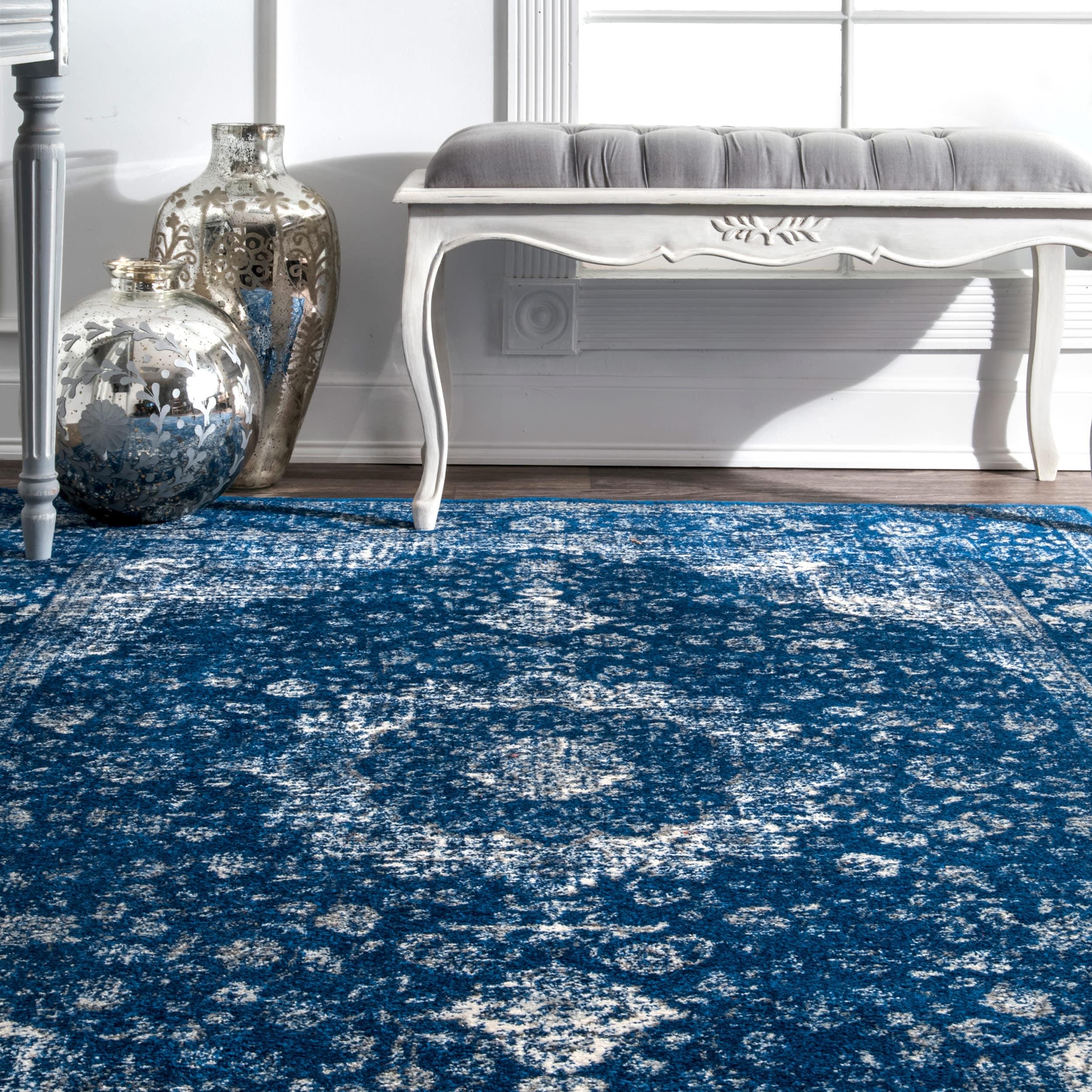 Nuloom Verona Vintage Persian Indoor Area Rug, Runner 2' 6" x 6', Dark Blue