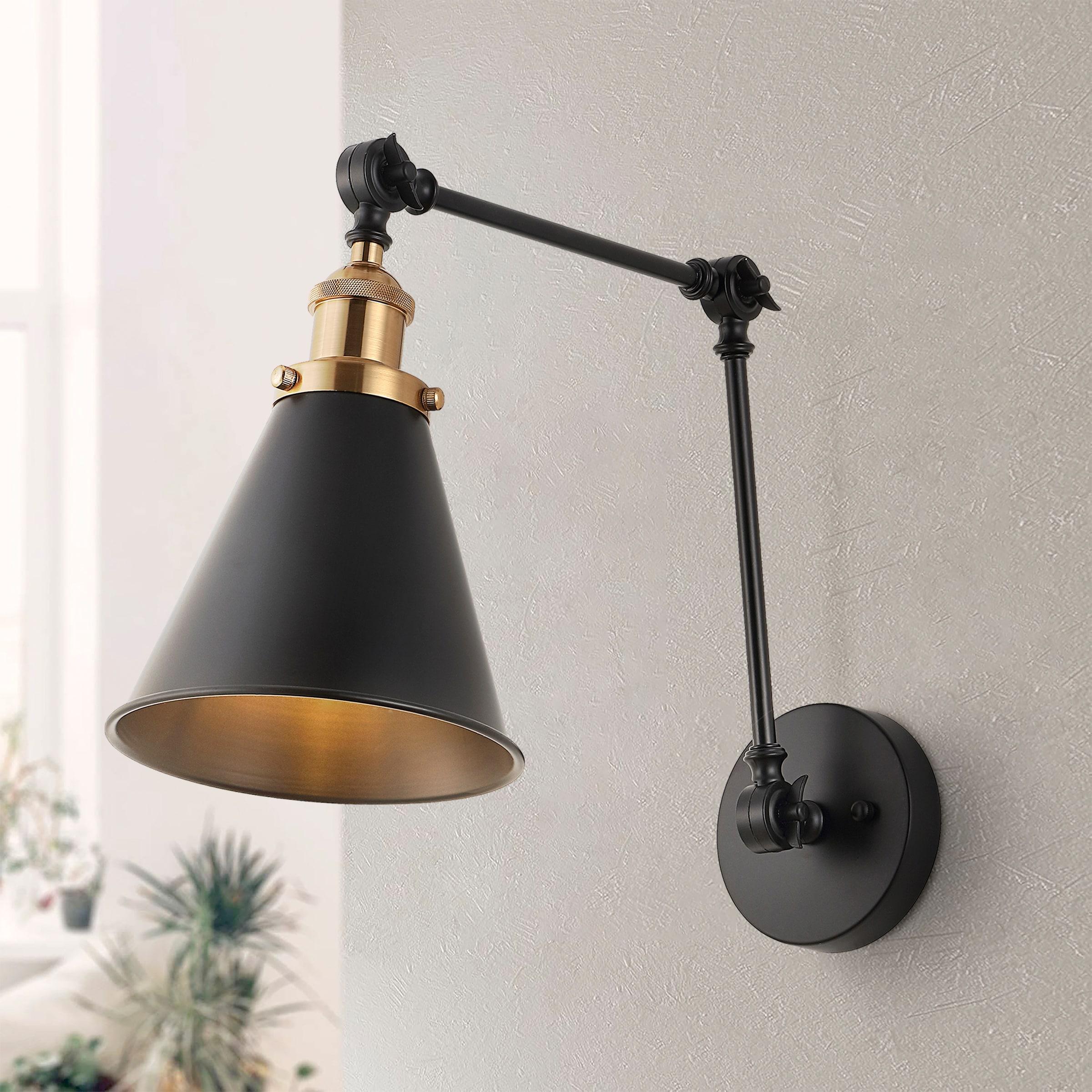 Rover 7" Adjustable Arm Metal LED Wall Sconce, Black