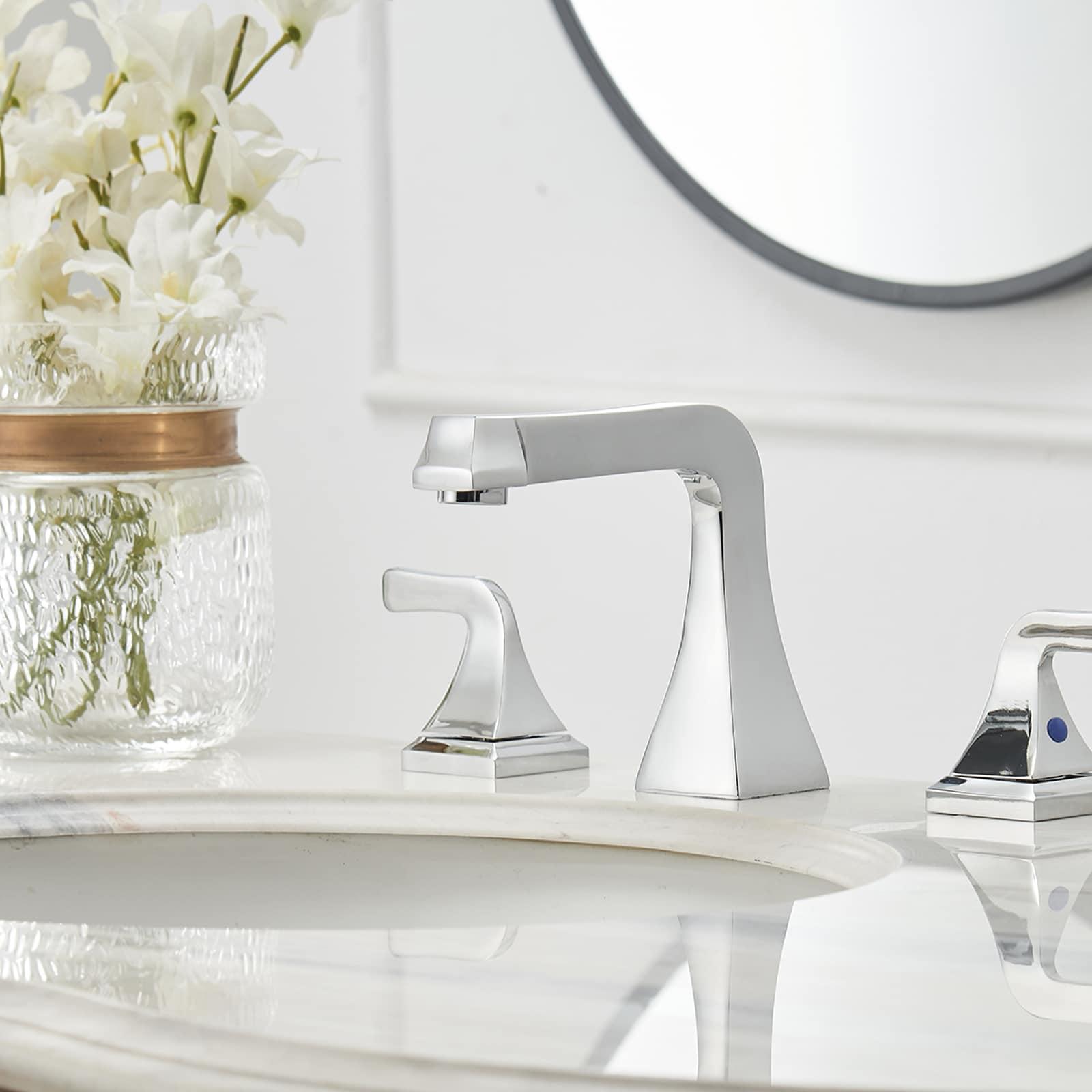 BWE 8 in. Widespread 2-Handle Bathroom Sink Faucet in Polished Chrome