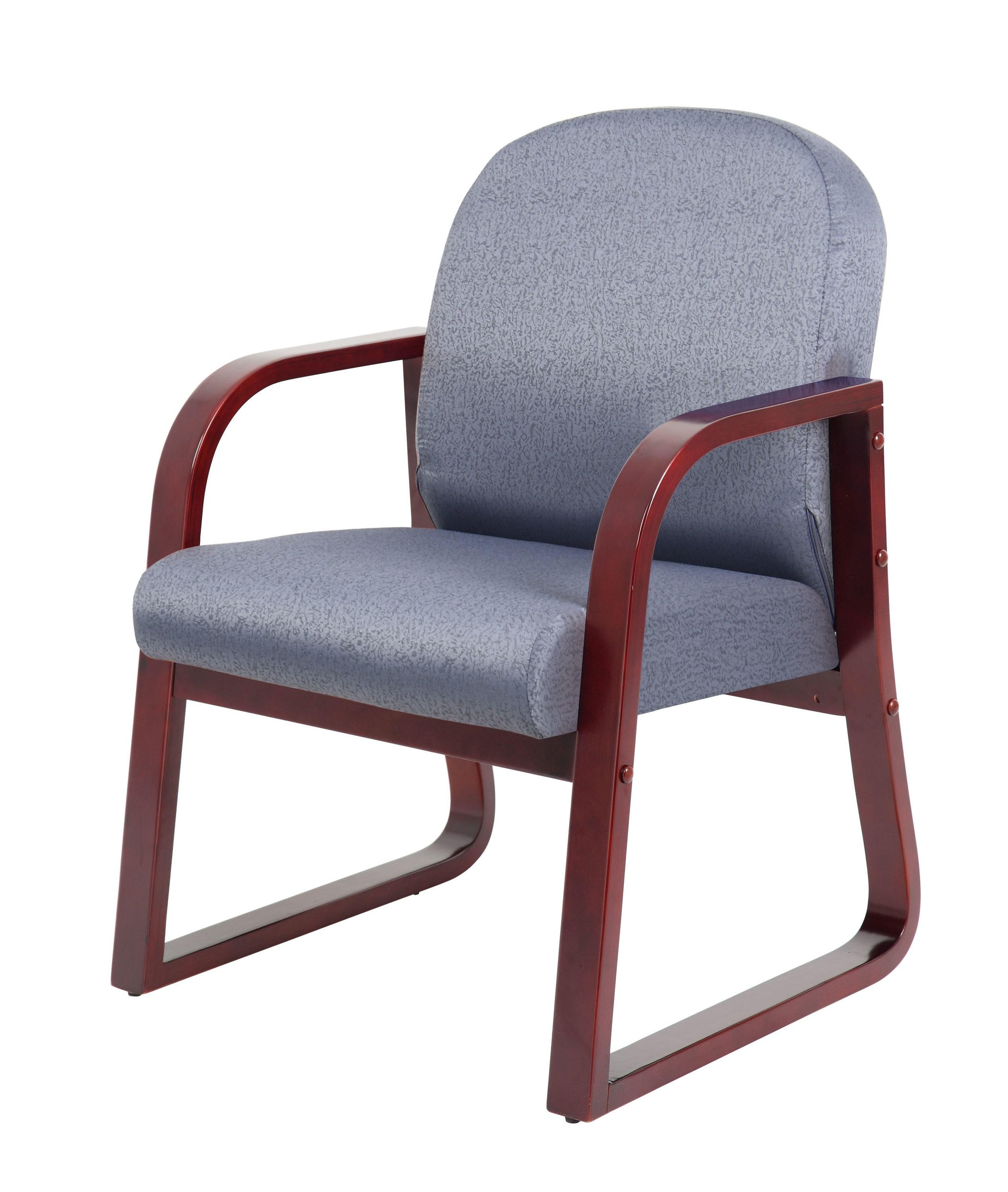 Mahogany Reception Chair Gray - Boss Office Products